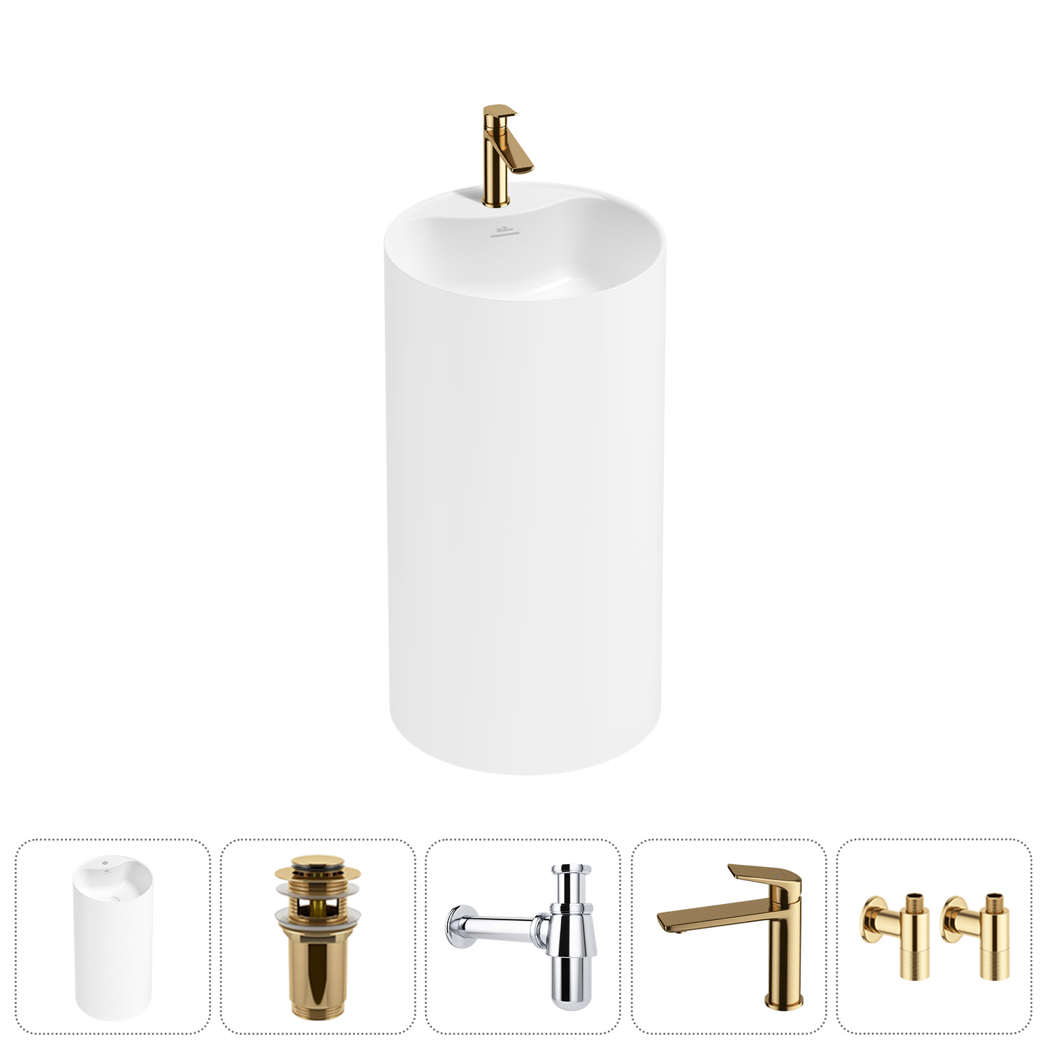 Изображение товара Раковина Wellsee chalice perfection 45см золото моно