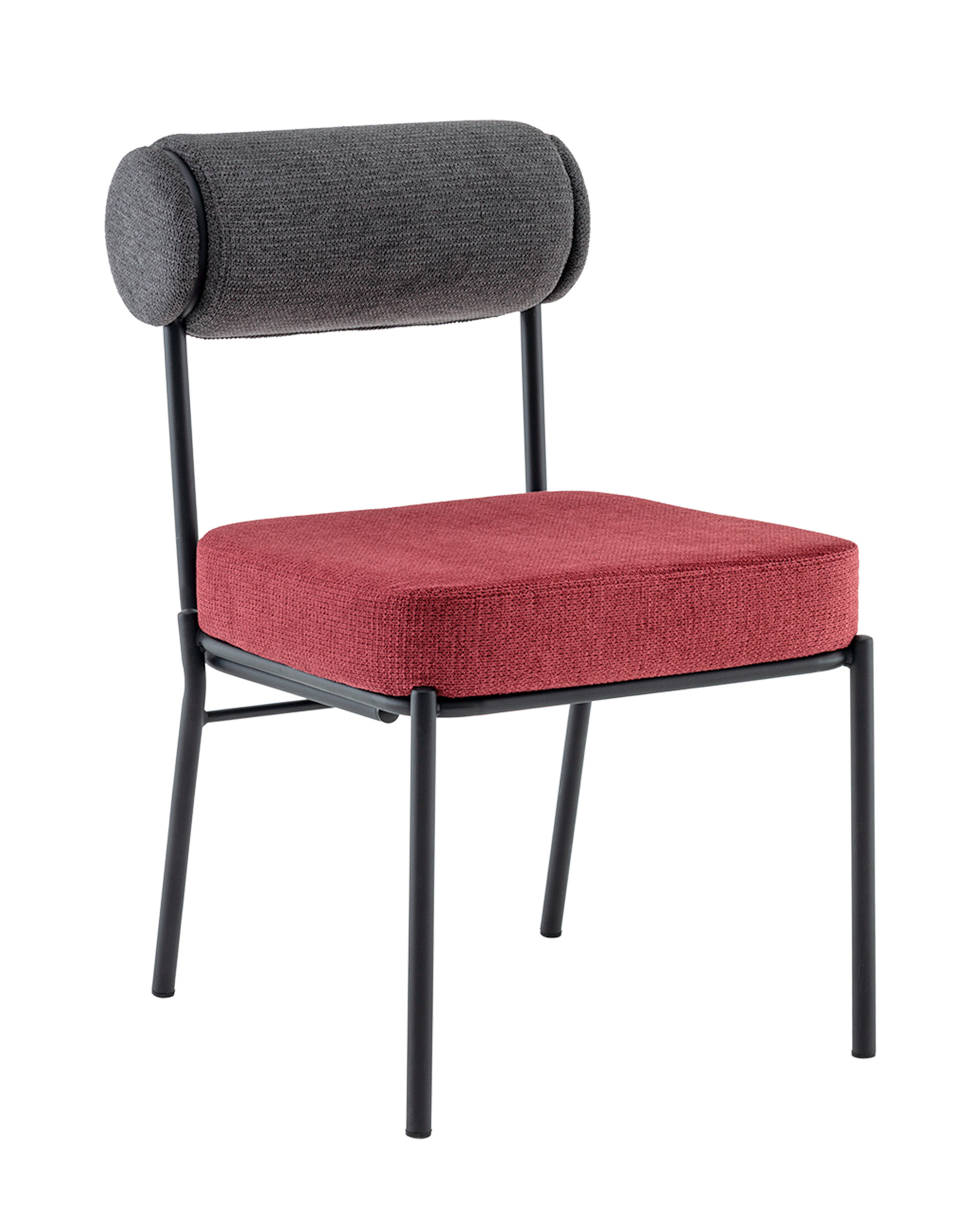 Изображение товара Стул Stool group Ponpoun 50x83x66 см шенилл темно-серый бордо