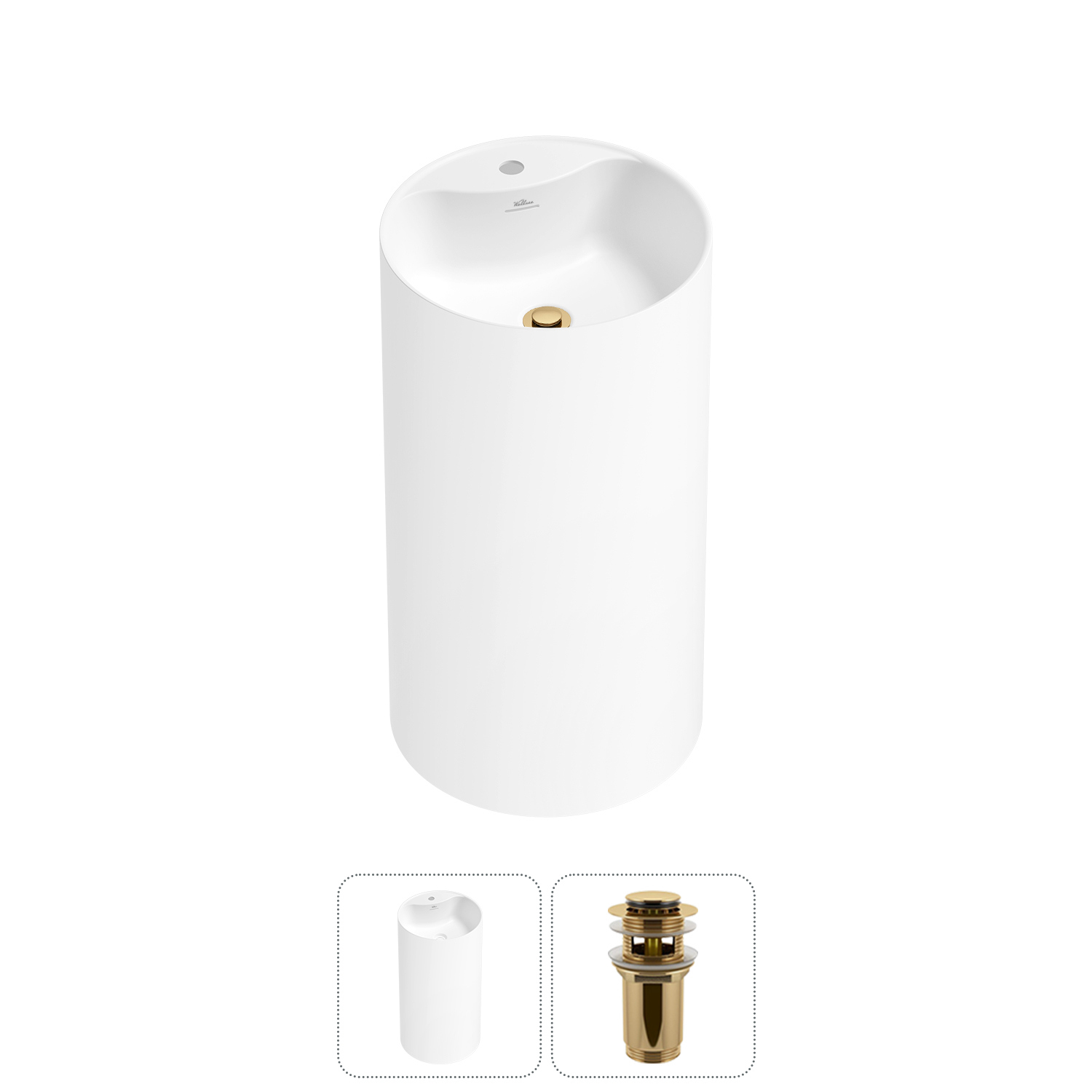 Изображение товара Раковина Wellsee Chalice Perfection 45 см золото матовая акриловая встраиваемая