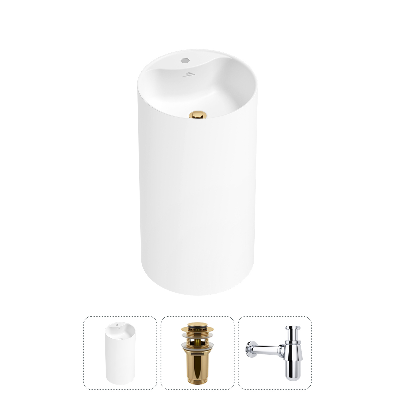 Изображение товара Раковина Wellsee Chalice Perfection 45 см Zолото, акрил, современный дизайн