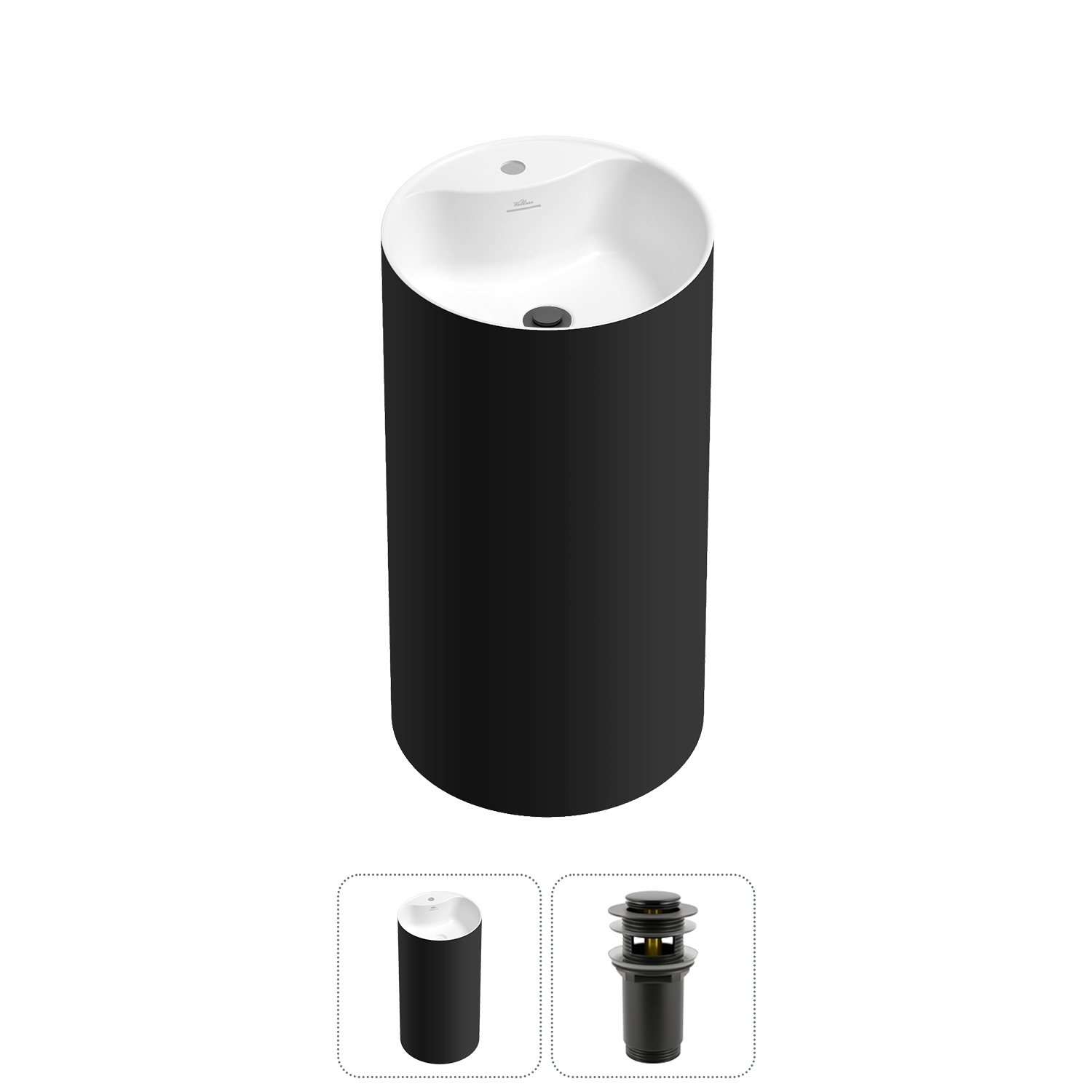 Изображение товара Раковина Wellsee chalice perfection 20213015R 45см цвет набора матовый черный