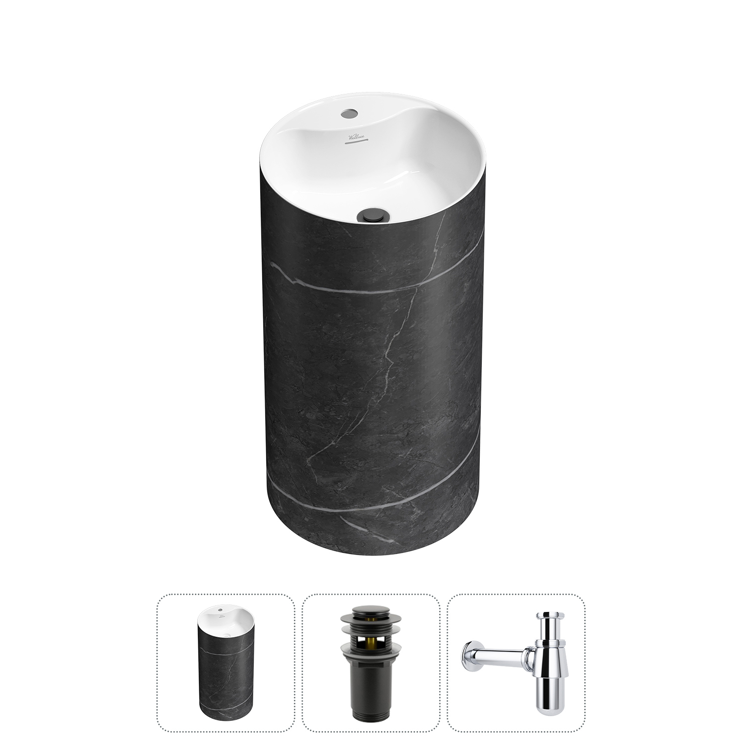 Изображение товара Раковина Wellsee chalice perfection 20213035R 45см матовый черный Польша