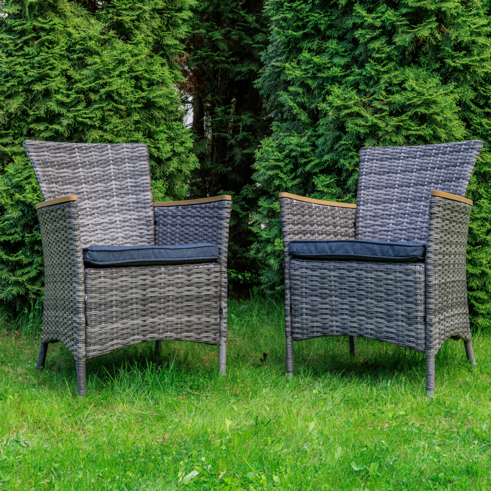 Изображение товара Набор садовых кресел Royal Family AMELIA из искусственного ротанг Серый 2 предмета