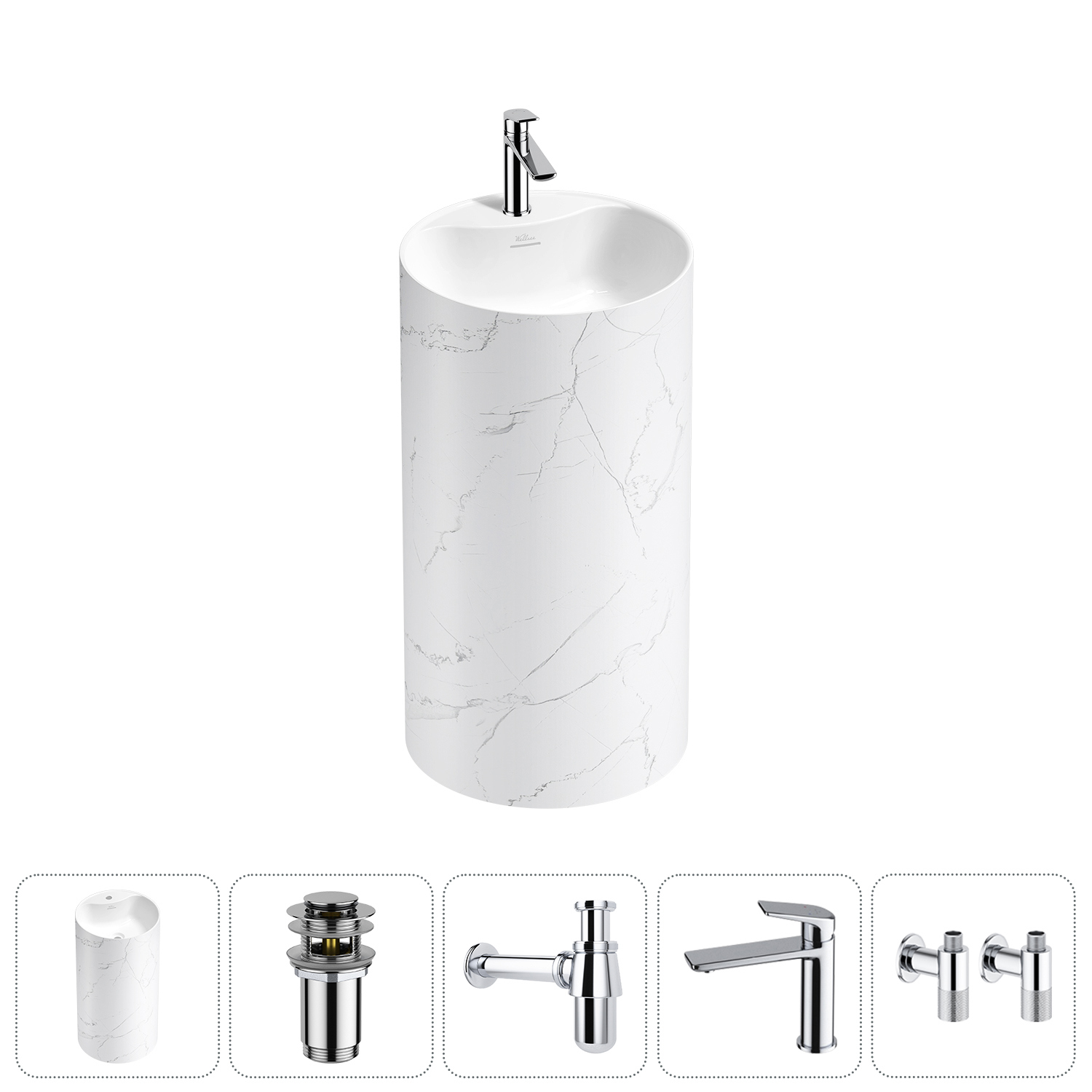 Изображение товара Раковина Wellsee chalice perfection 45 см акрил хром Польша