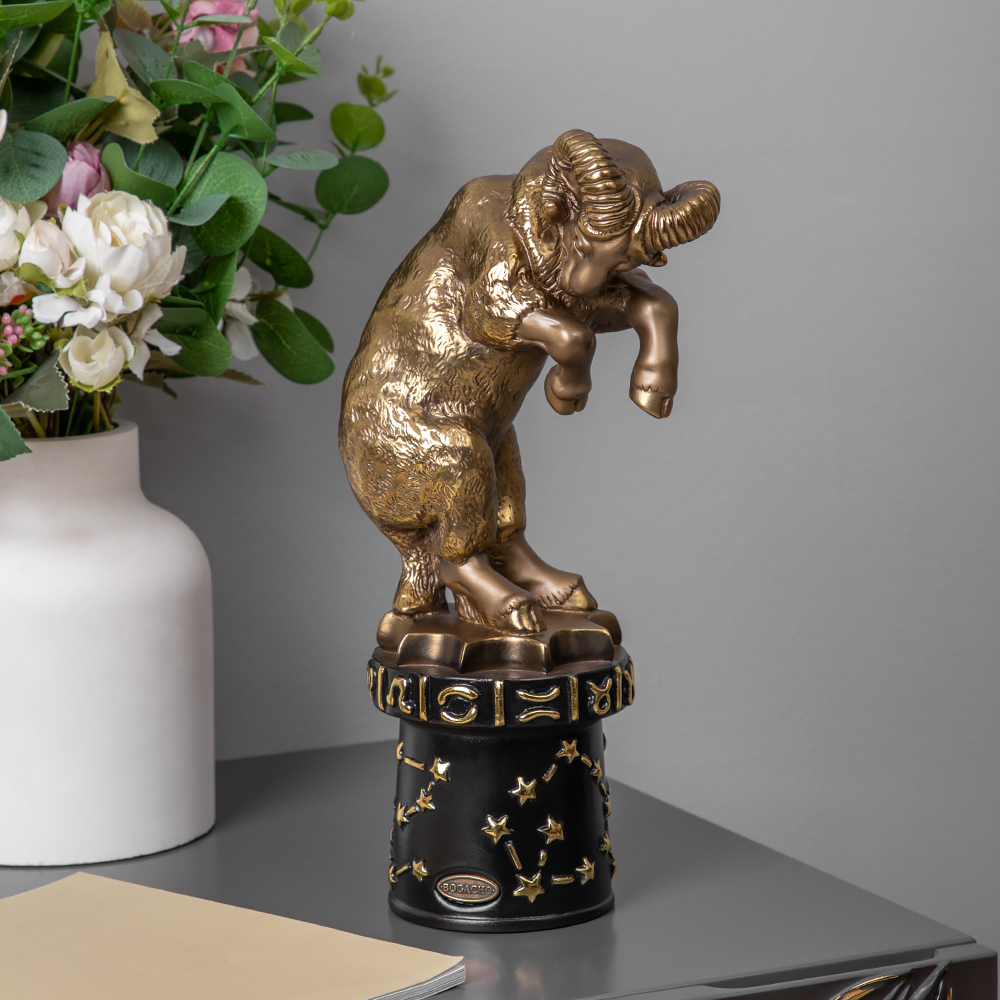 Изображение товара Статуэтка из мрамора Bogacho Знак Зодиака Овен бронзовая