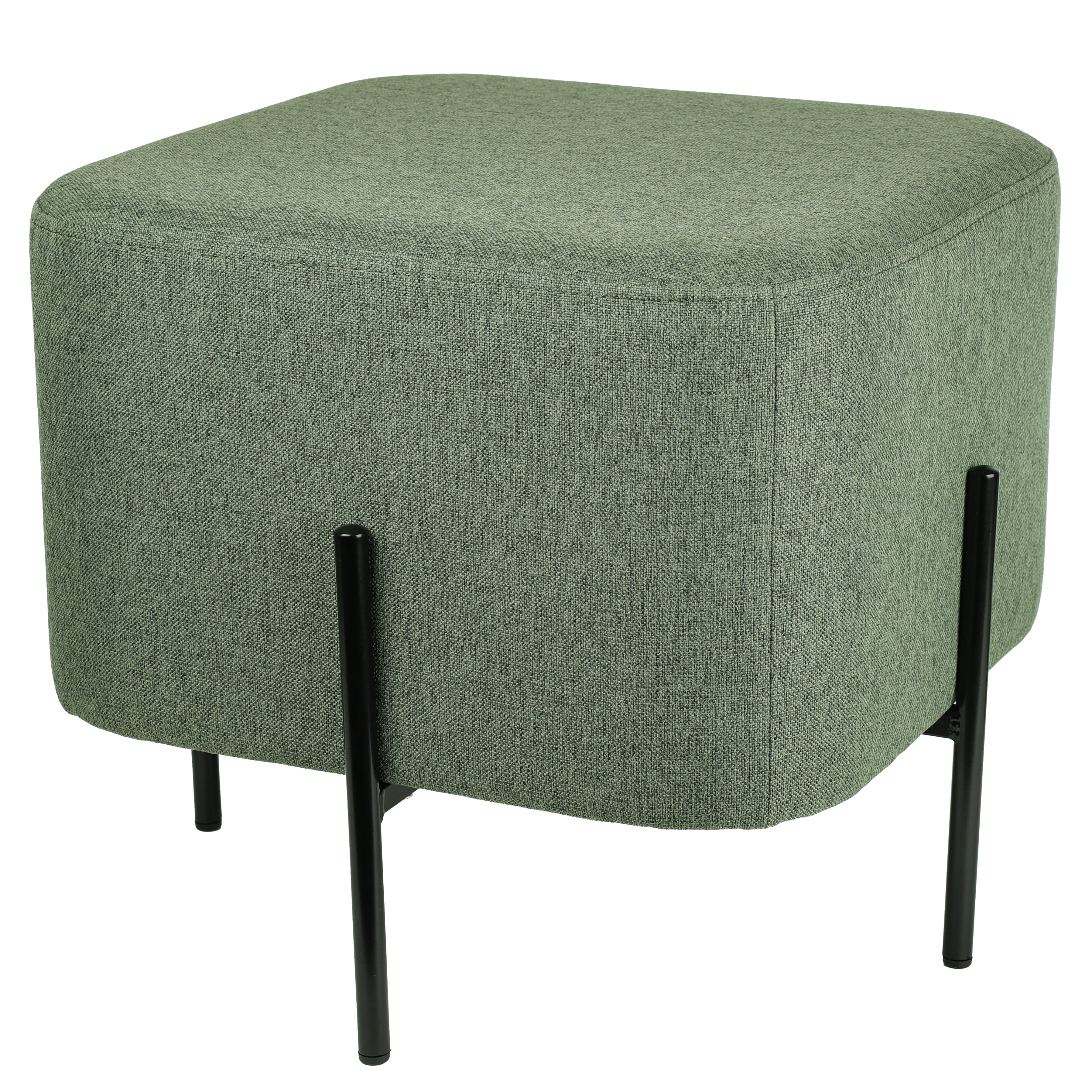 Изображение товара Пуф на ножках рогожка Эрик зеленый 45x45x42 см