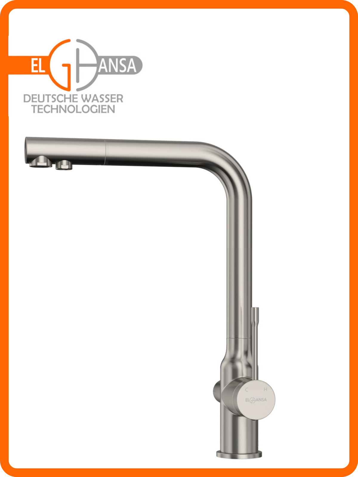 Изображение товара Нержавеющий смеситель для кухни с подключением фильтра Elghansa KF150-261