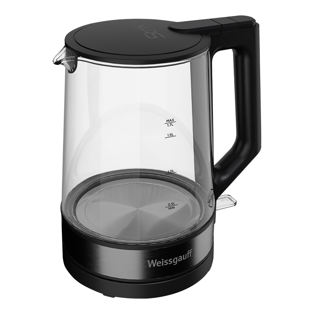 Изображение товара Электрический чайник Weissgauff WK 1700 EcoGlass Nero 1,7 л черный стекло