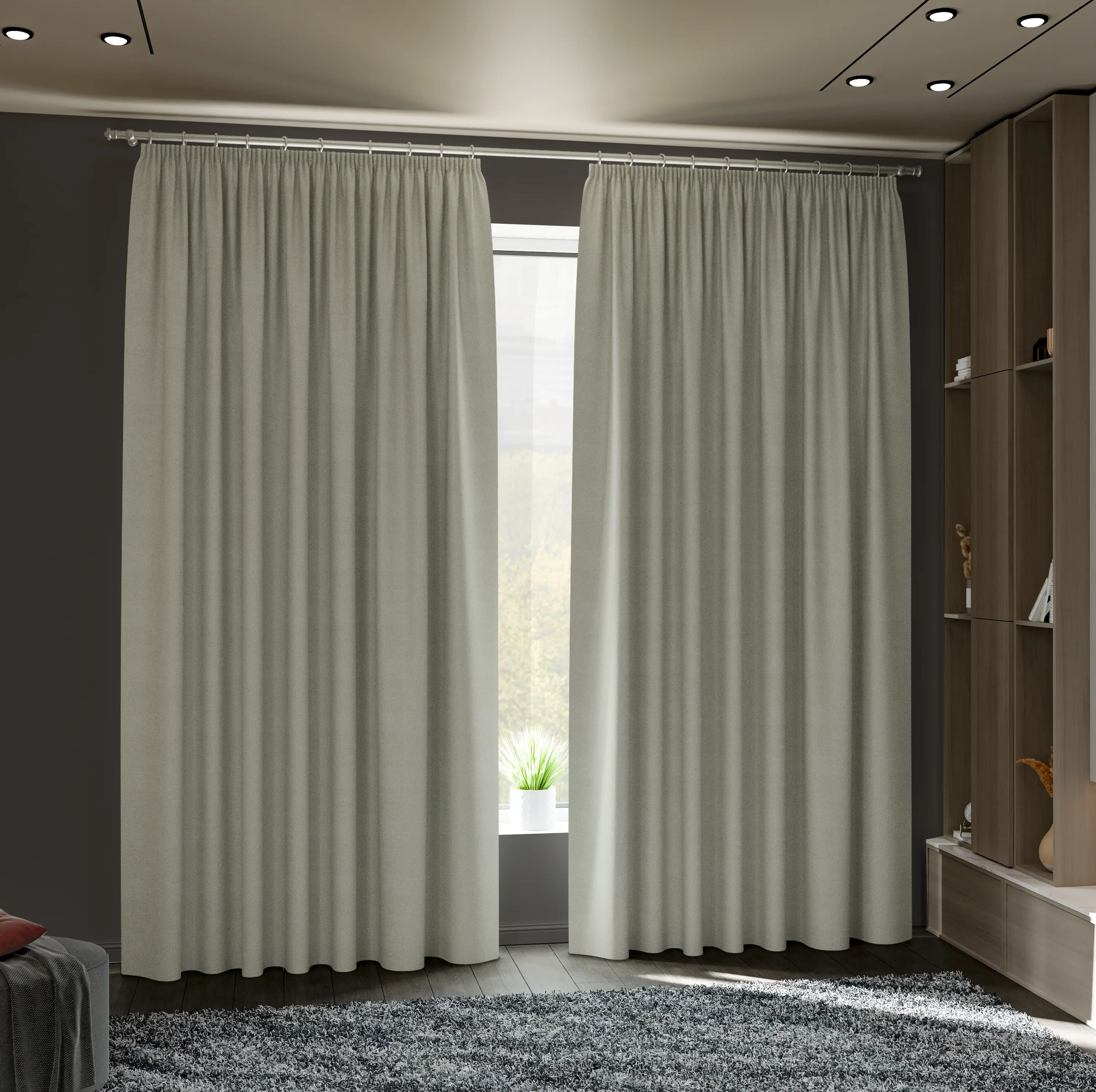Комплект штор на ленте блэкаут Miamoza Nola 150x250 см цвет светло-серый