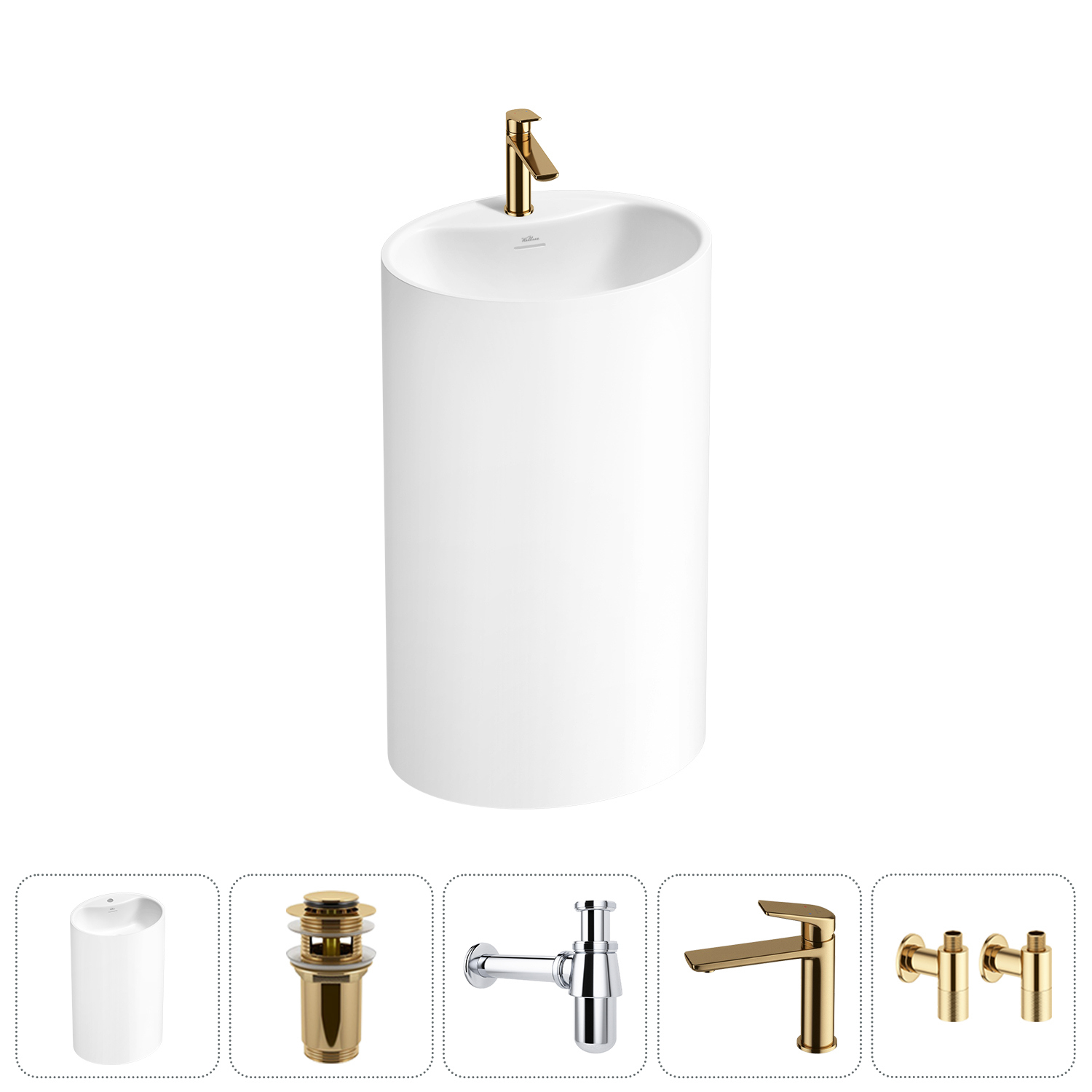 Изображение товара Раковина Wellsee Coquillage 20213148R овальная 50 см золото матовая