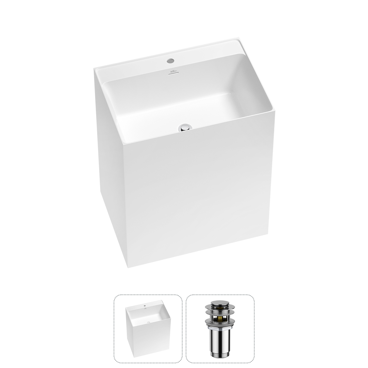 Изображение товара Раковина Wellsee doux 20213166R 70см цвет набора хром