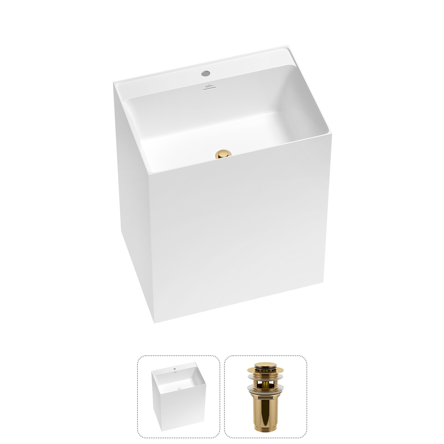 Изображение товара Раковина Wellsee doux 20213168R 70см цвет набора золото