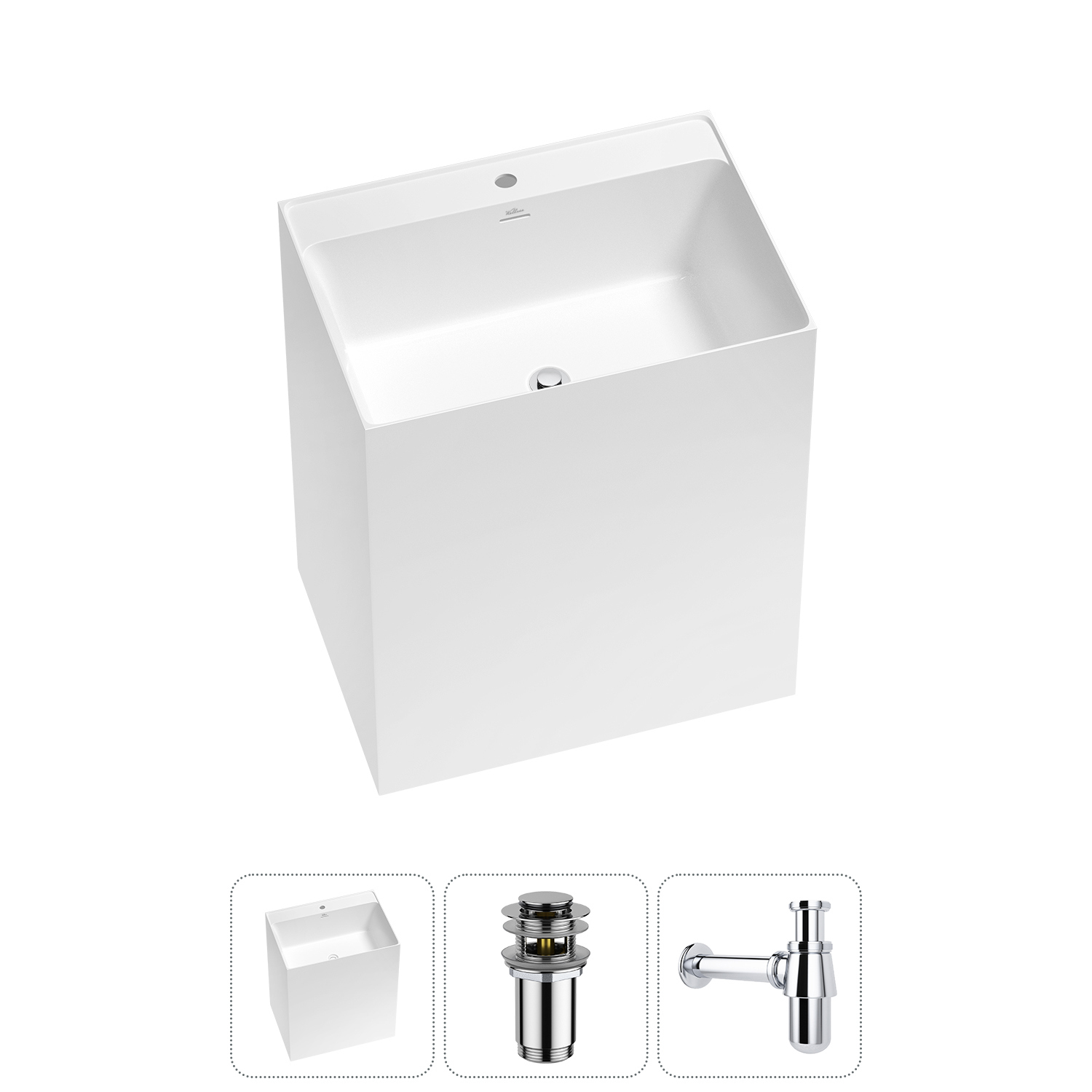 Изображение товара Раковина Wellsee doux 20213170R 70см цвет набора хром