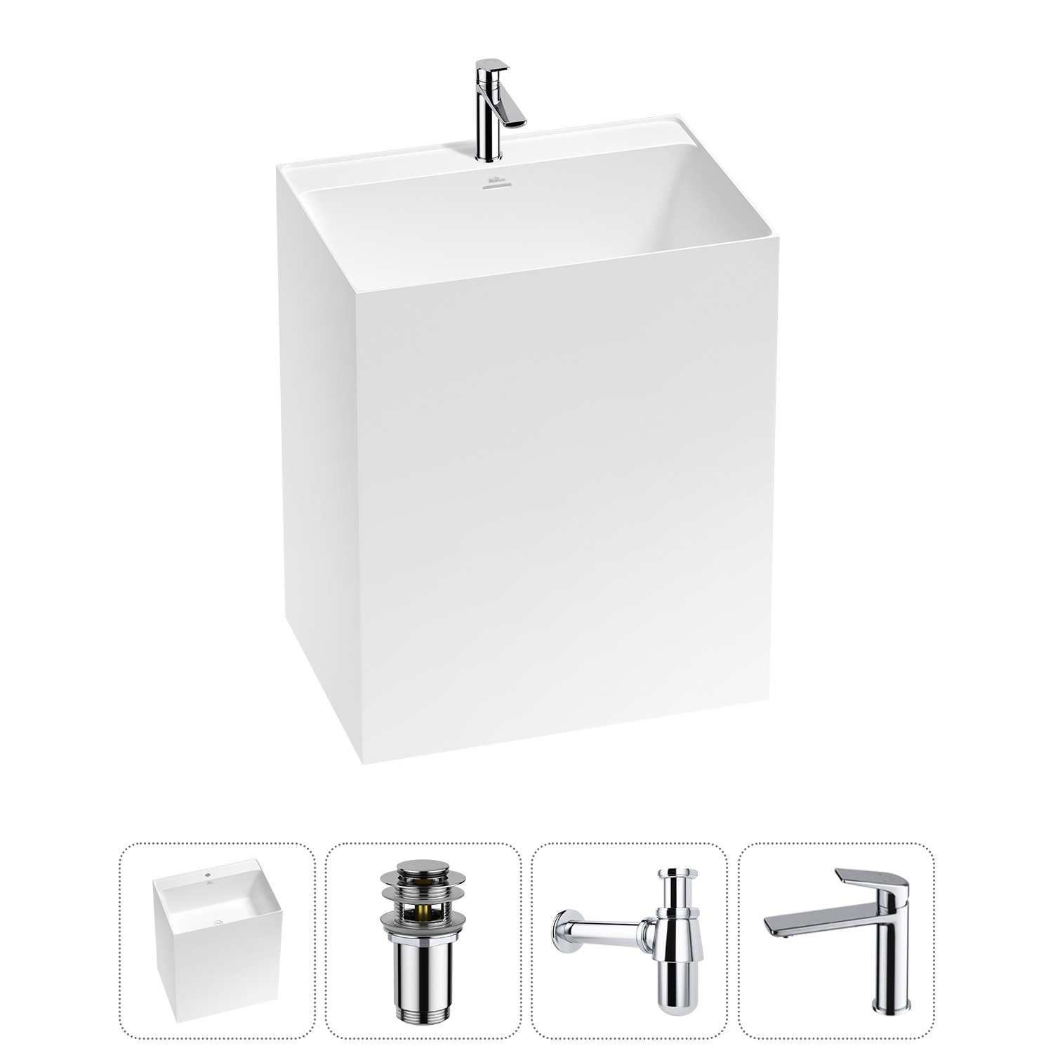 Изображение товара Раковина моноблок Doux 20213174R 70 см цвет набора хром