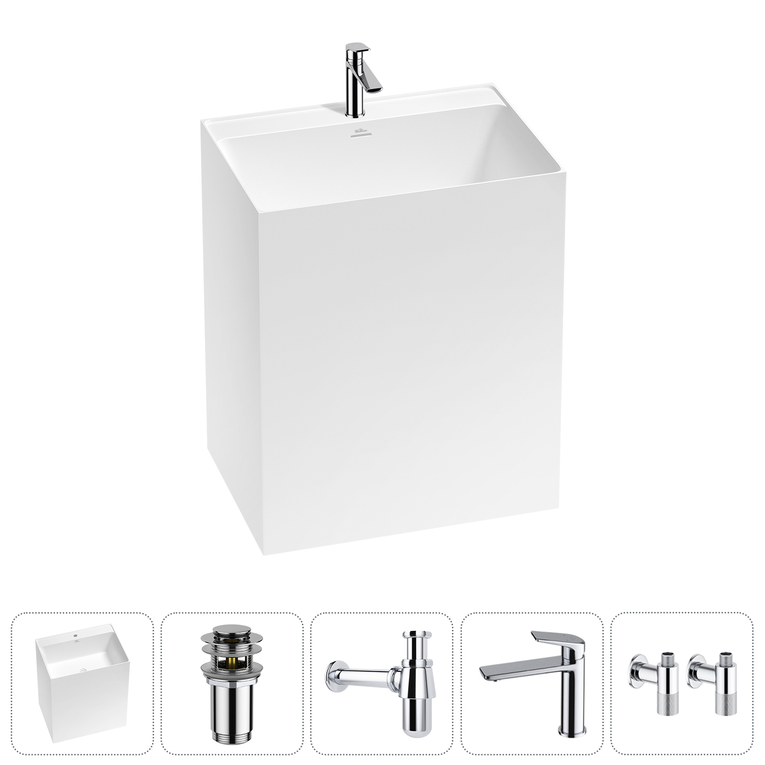 Изображение товара Раковина Wellsee doux 20213178R 70см цвет набора хром