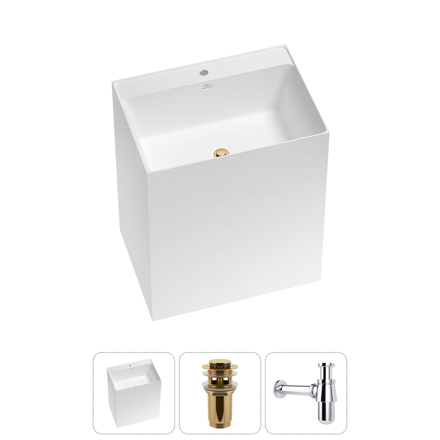 Изображение товара Раковина Wellsee doux 20213188R 70см цвет набора золото