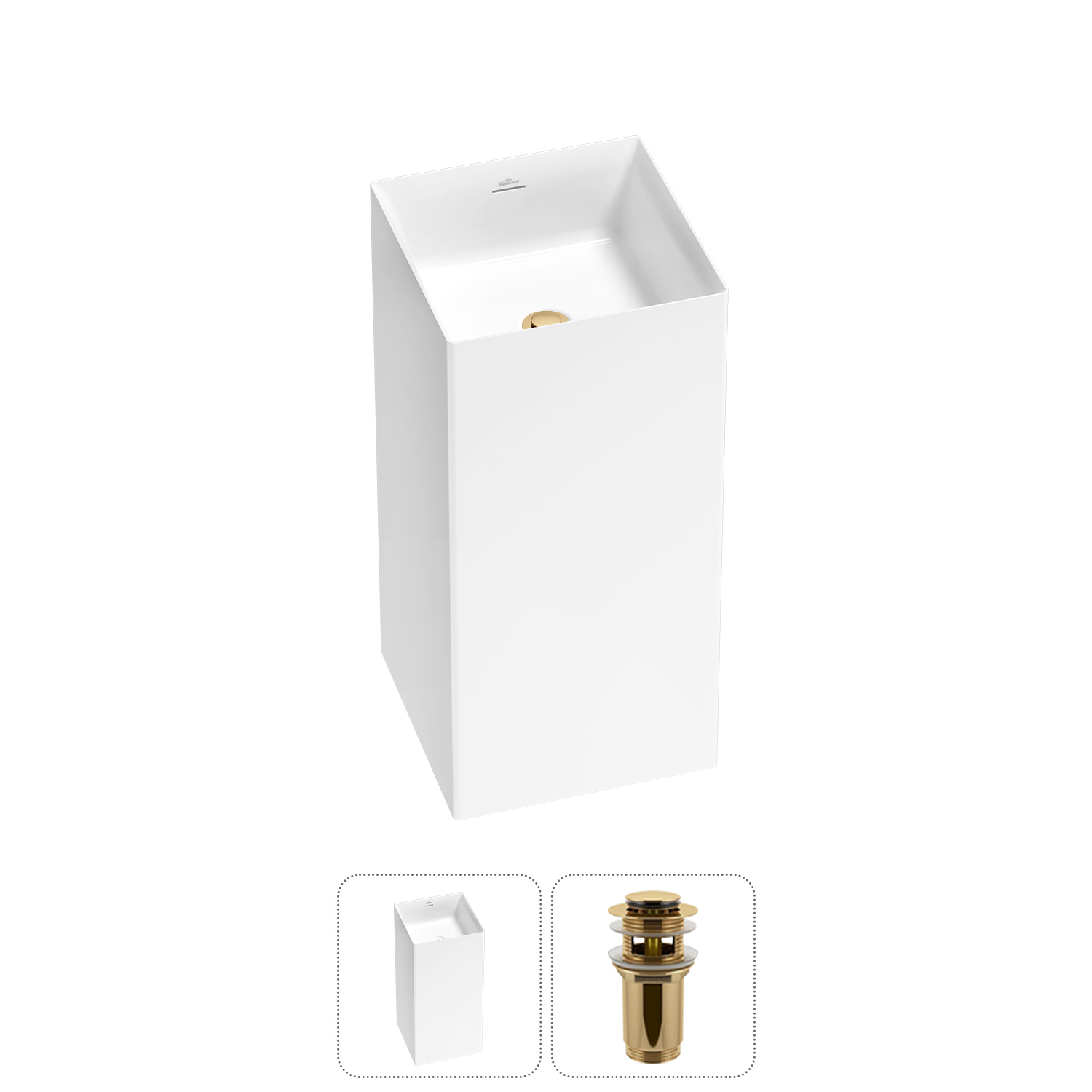 Изображение товара Раковина Wellsee pure by wellsee 20213216R 40 см золото глянцевая