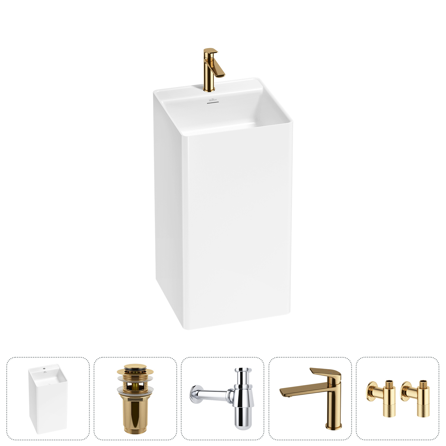 Изображение товара Раковина Wellsee pure by wellsee 20213264R 45см цвет набора золото