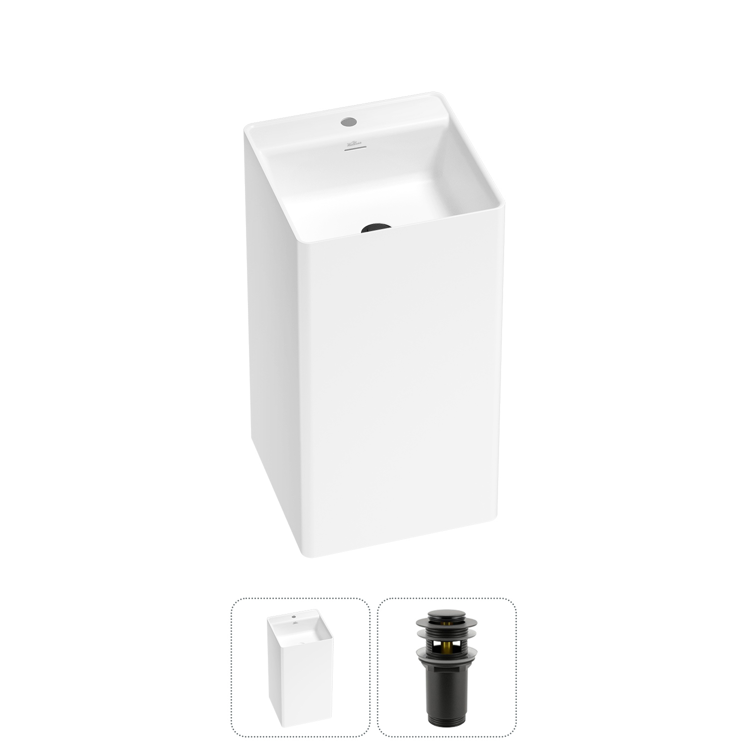 Изображение товара Rakovina monoblok Wellsee Pure By Wellsee 45x45 см матовый черный