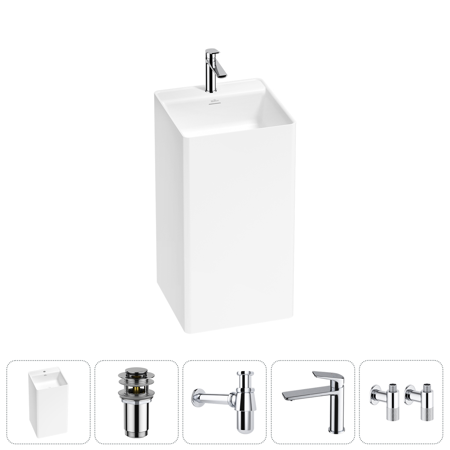 Изображение товара Раковина Wellsee pure by wellsee 20213278R 45см цвет набора хром