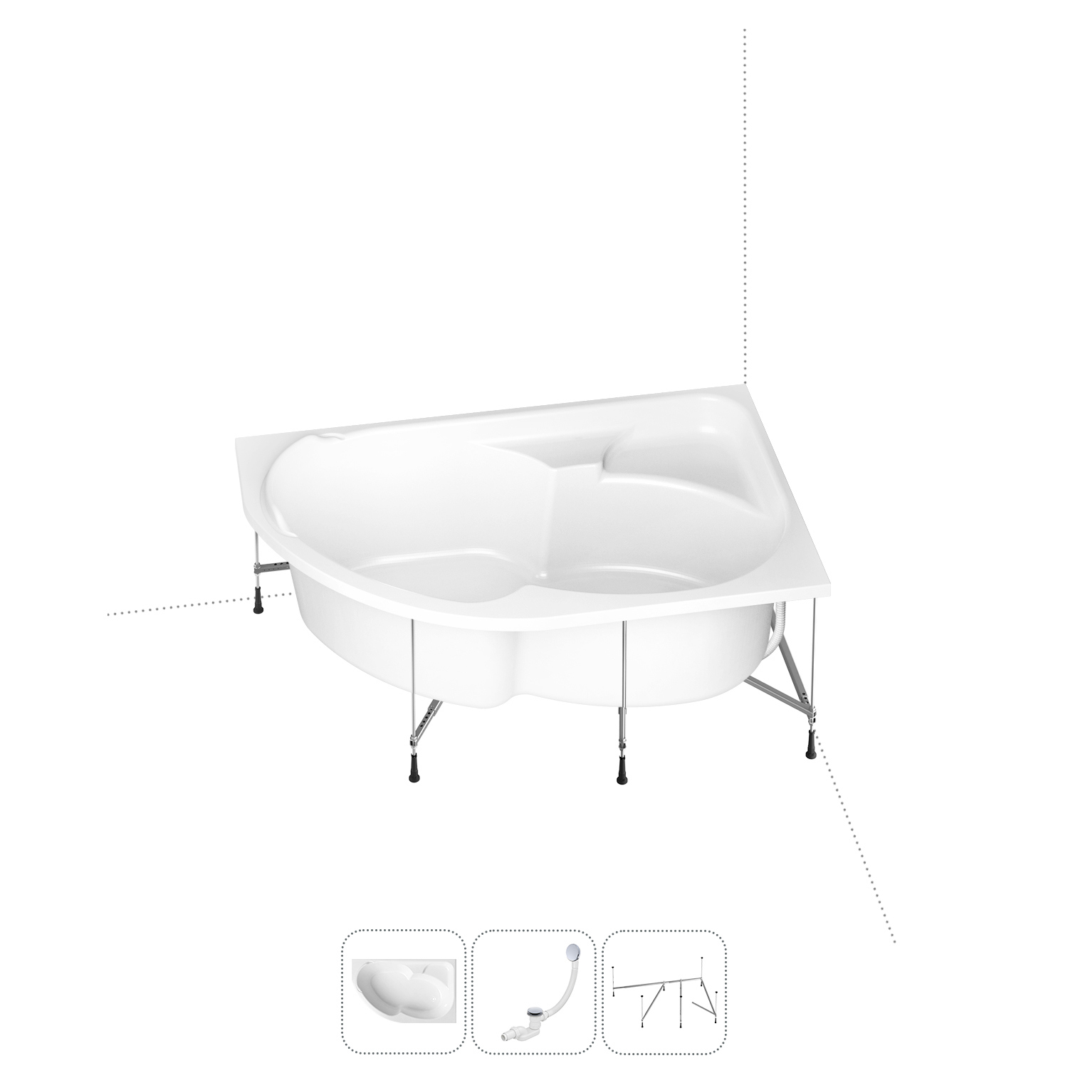 Изображение товара Акриловая ванна Lavinia Boho 170x105 см правый разворот Германия