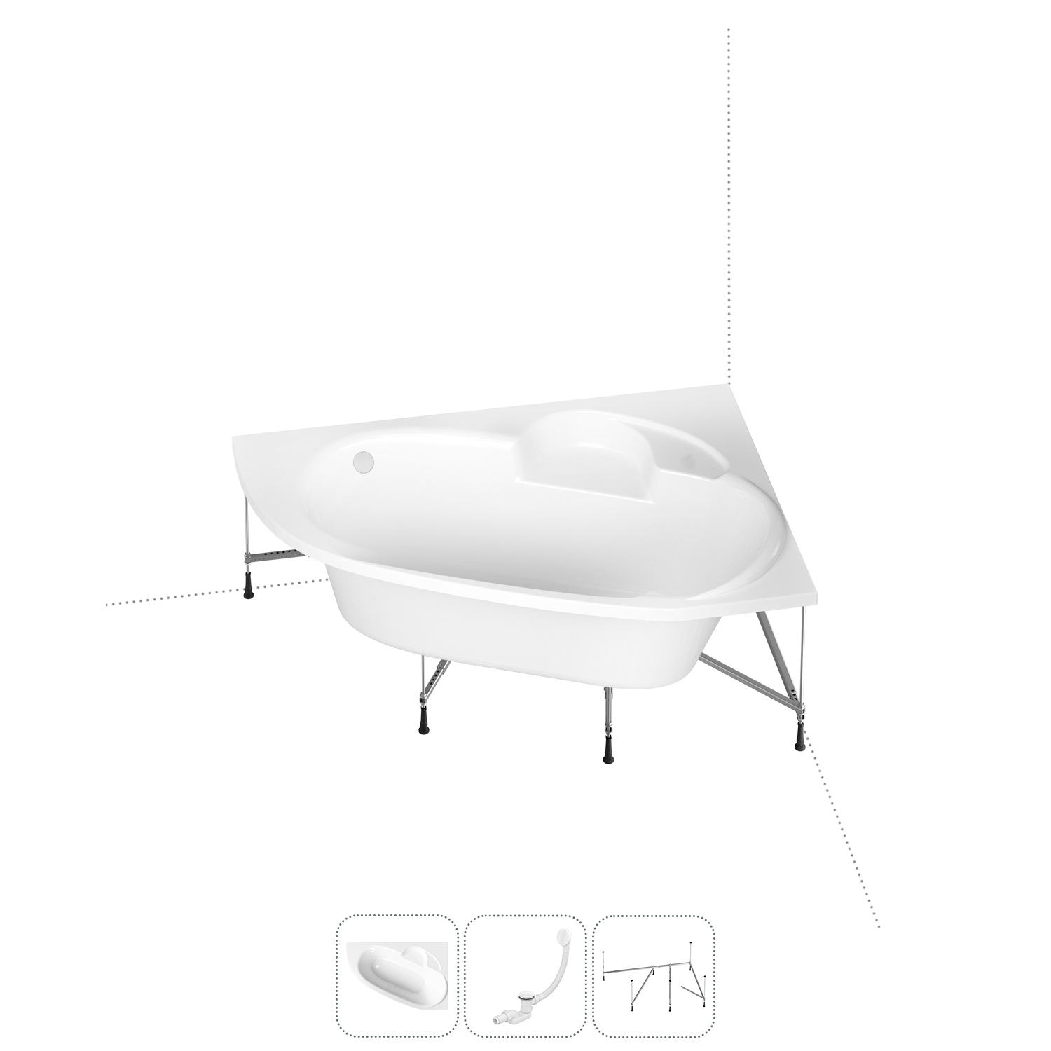 Изображение товара Акриловая ванна Lavinia Boho 170x110 см с правым разворотом качественная сборка