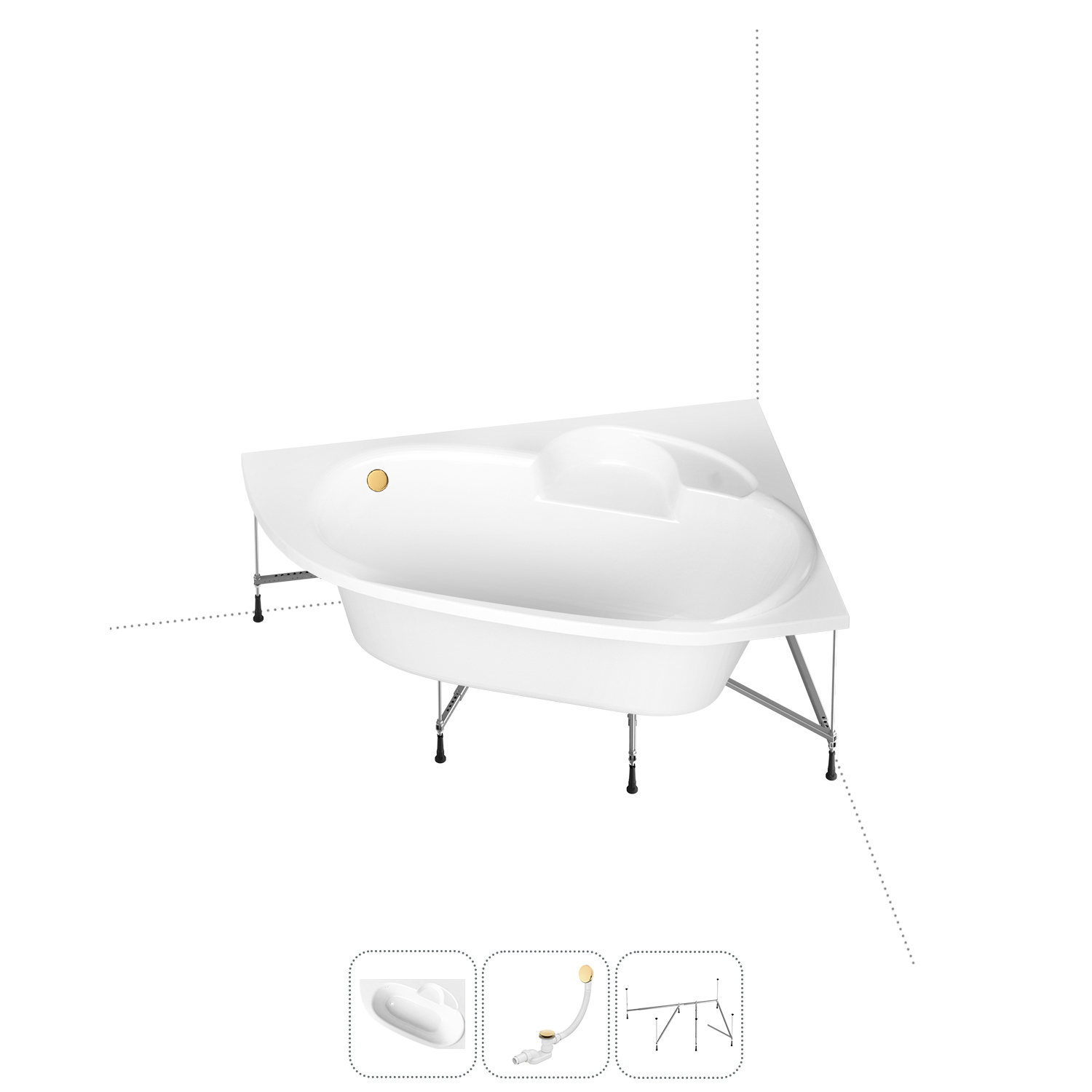 Изображение товара Акриловая ванна Lavinia boho 170x110 см с правым углом и усиленным каркасом