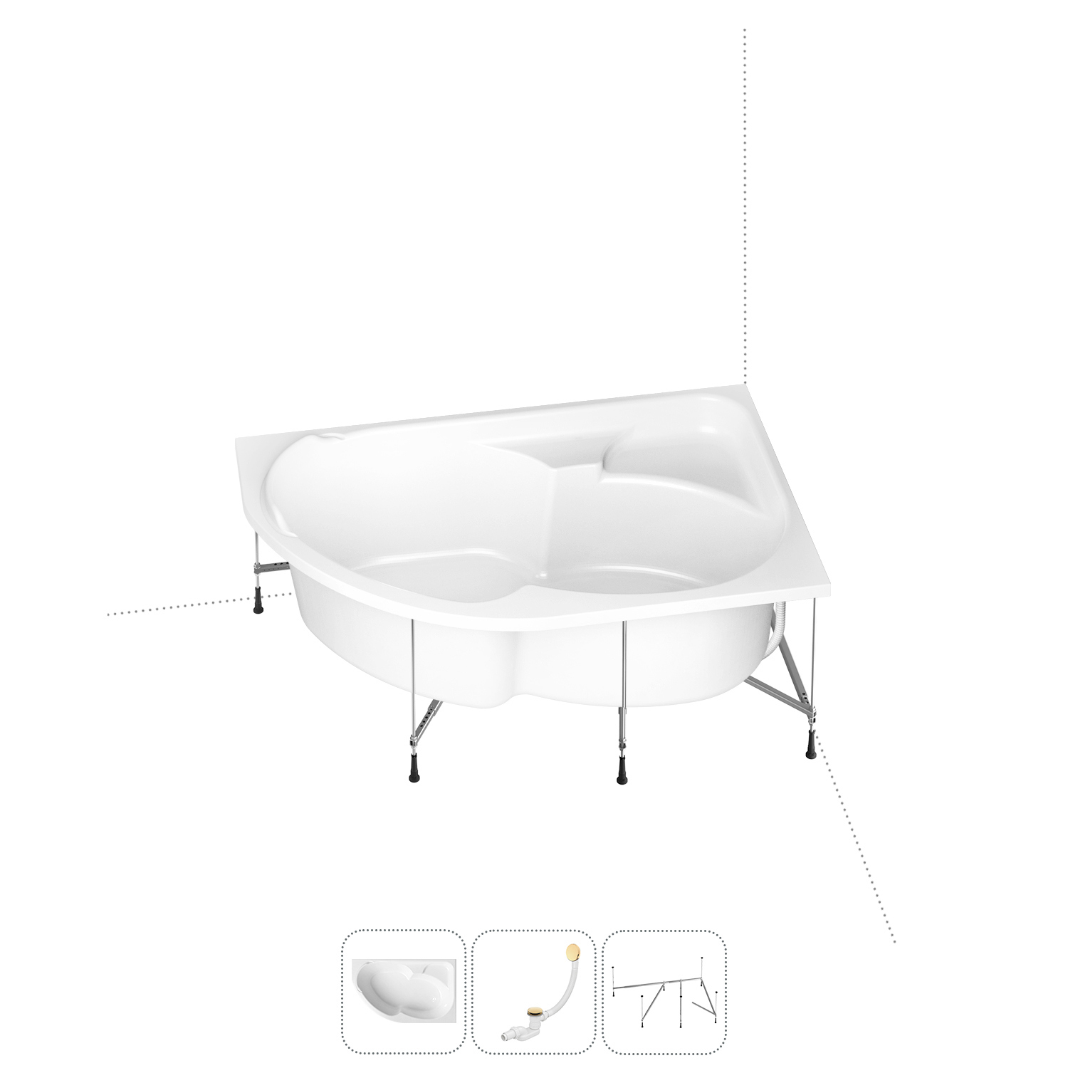 Изображение товара Ванна Lavinia Boho Grance Hill 170х105 см акрил правая