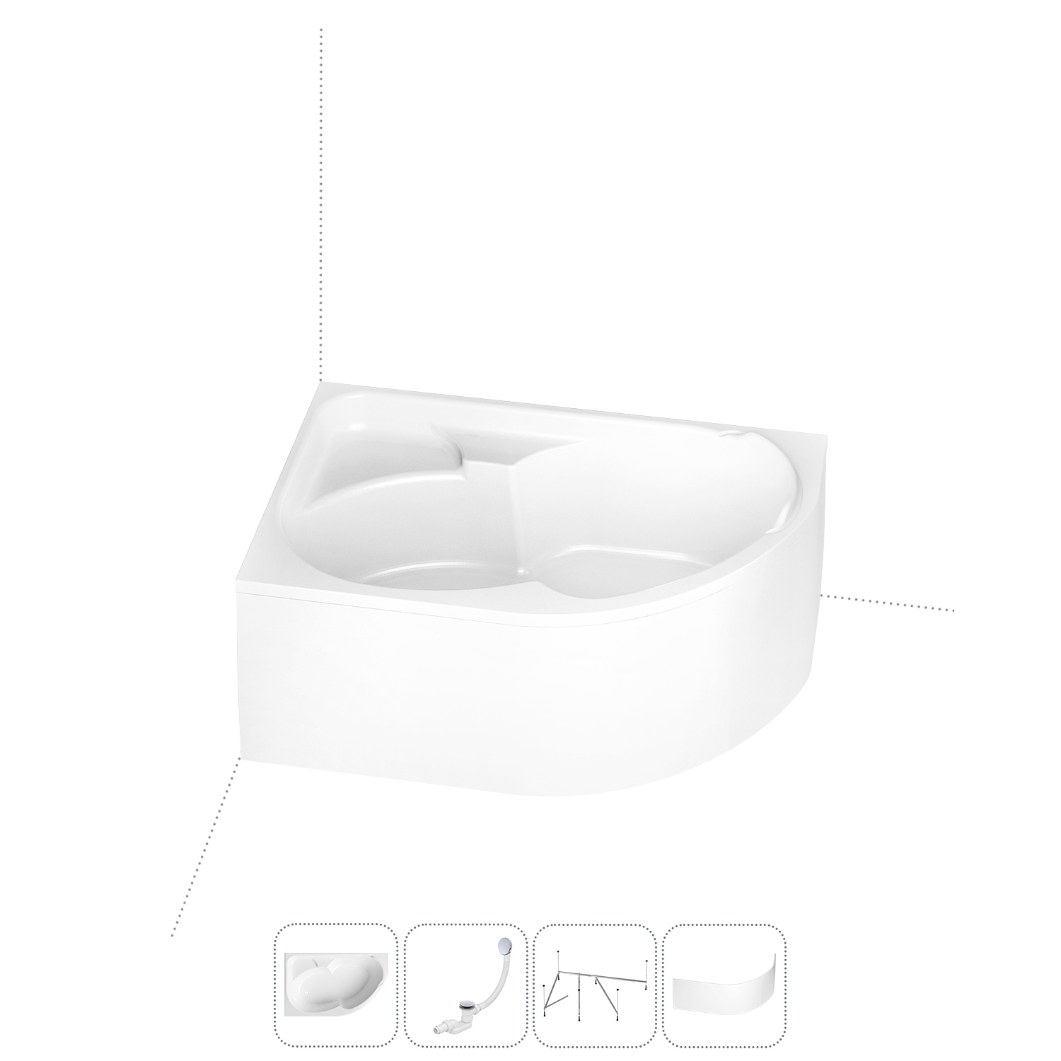 Изображение товара Акриловая ванна Lavinia boho 170x105 см с левым разворотом, Германия