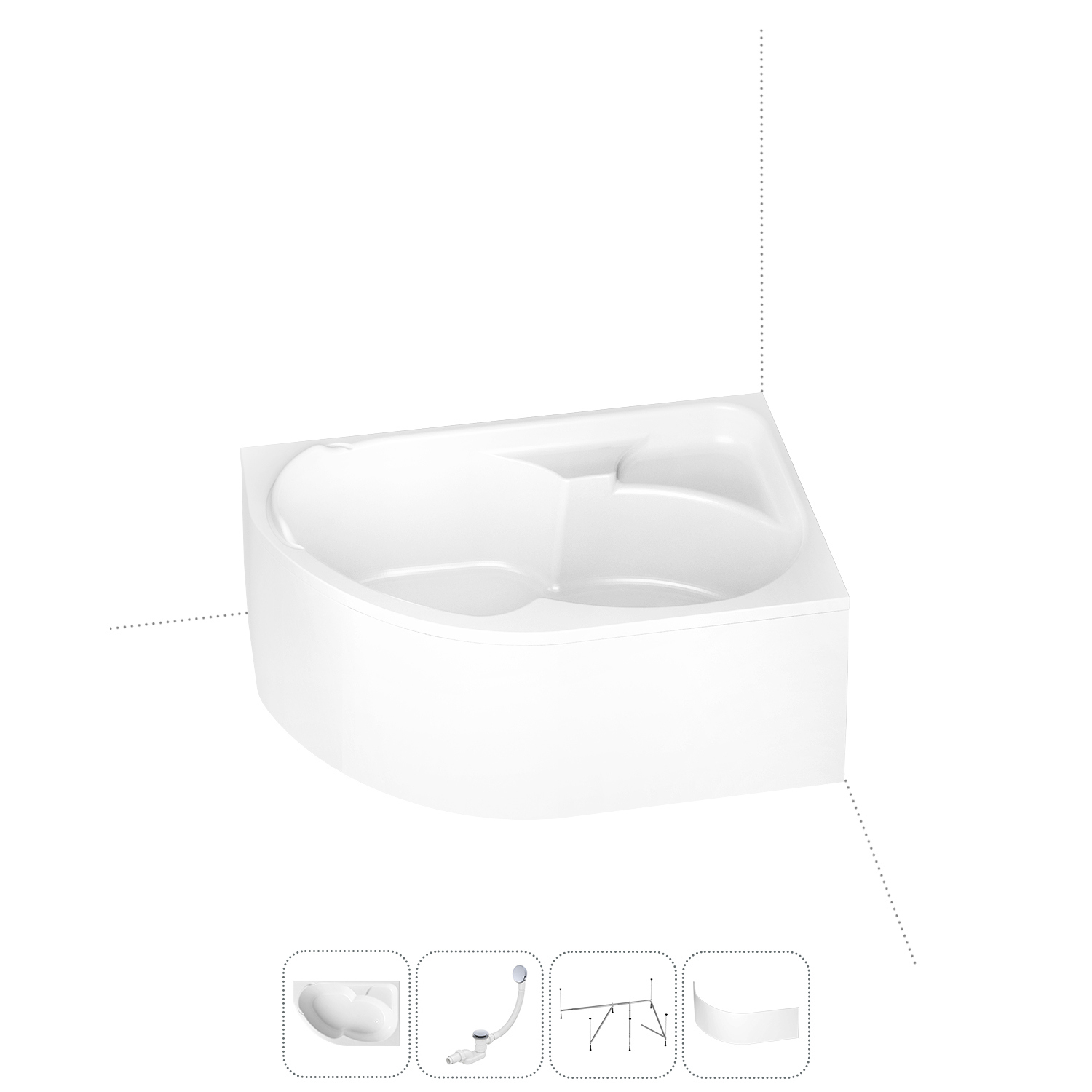 Изображение товара Акриловая ванна Lavinia Boho 170x105 см правая асимметричная Германия