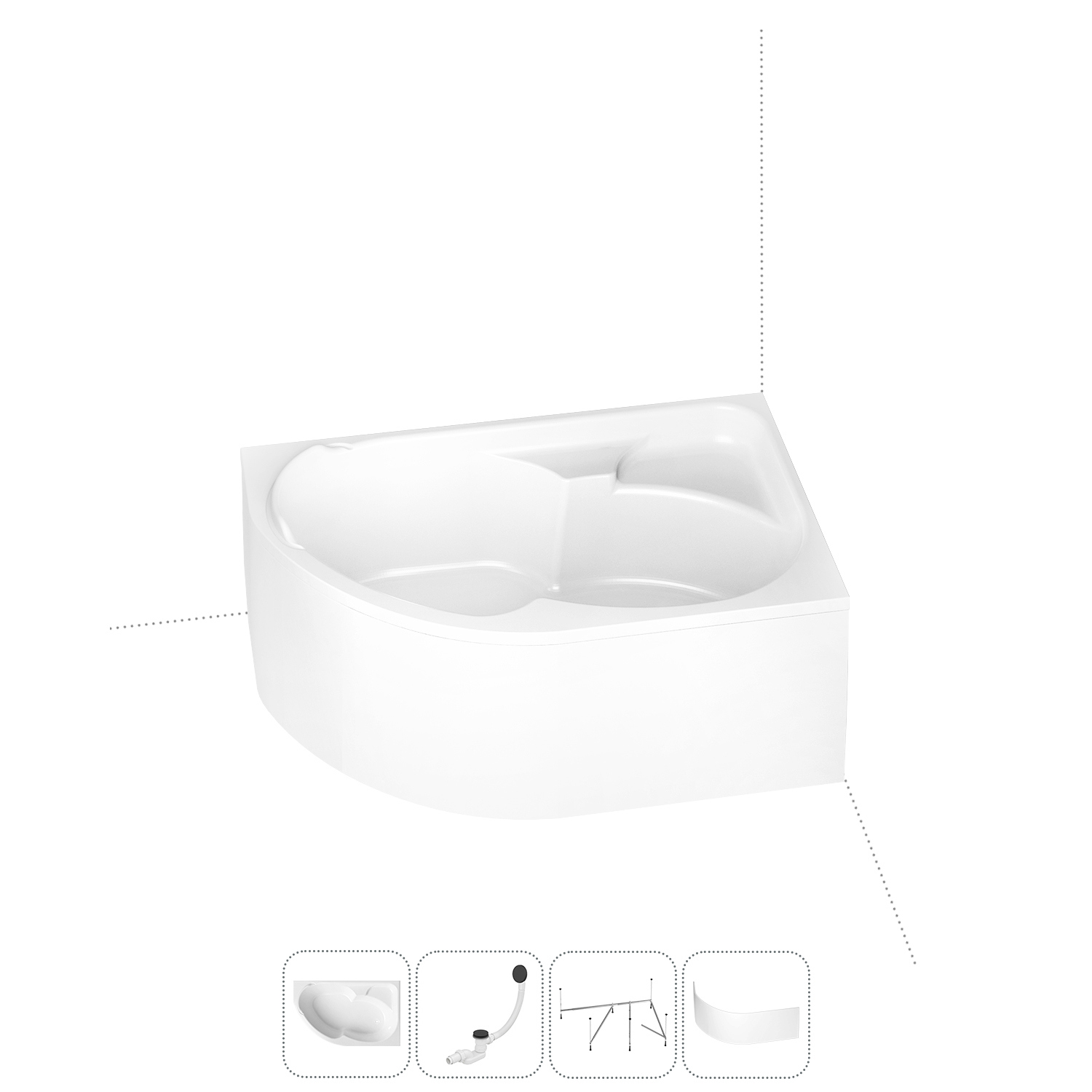 Изображение товара Акриловая ванна Lavinia boho 170х105 см правый угол Германия