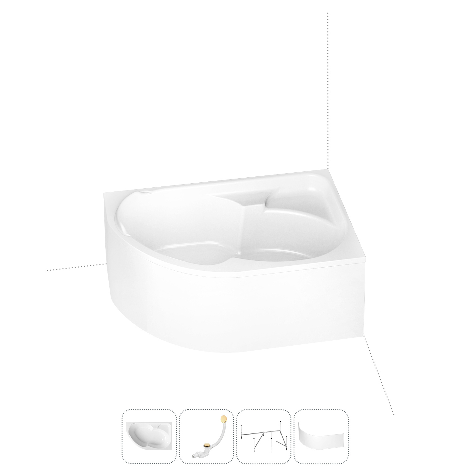 Изображение товара Акриловая асимметричная ванна Lavinia Boho 170x105 см с правым уголком