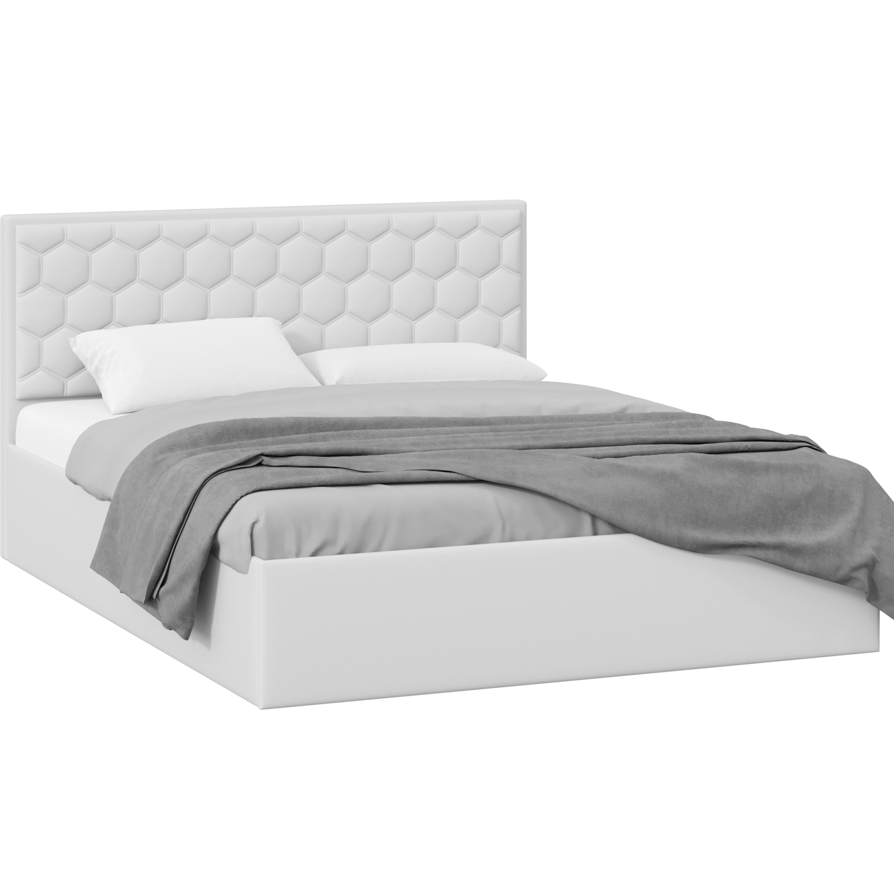 Изображение товара Кровать Трия Порто 165x99x216 см, цвет белая экокожа