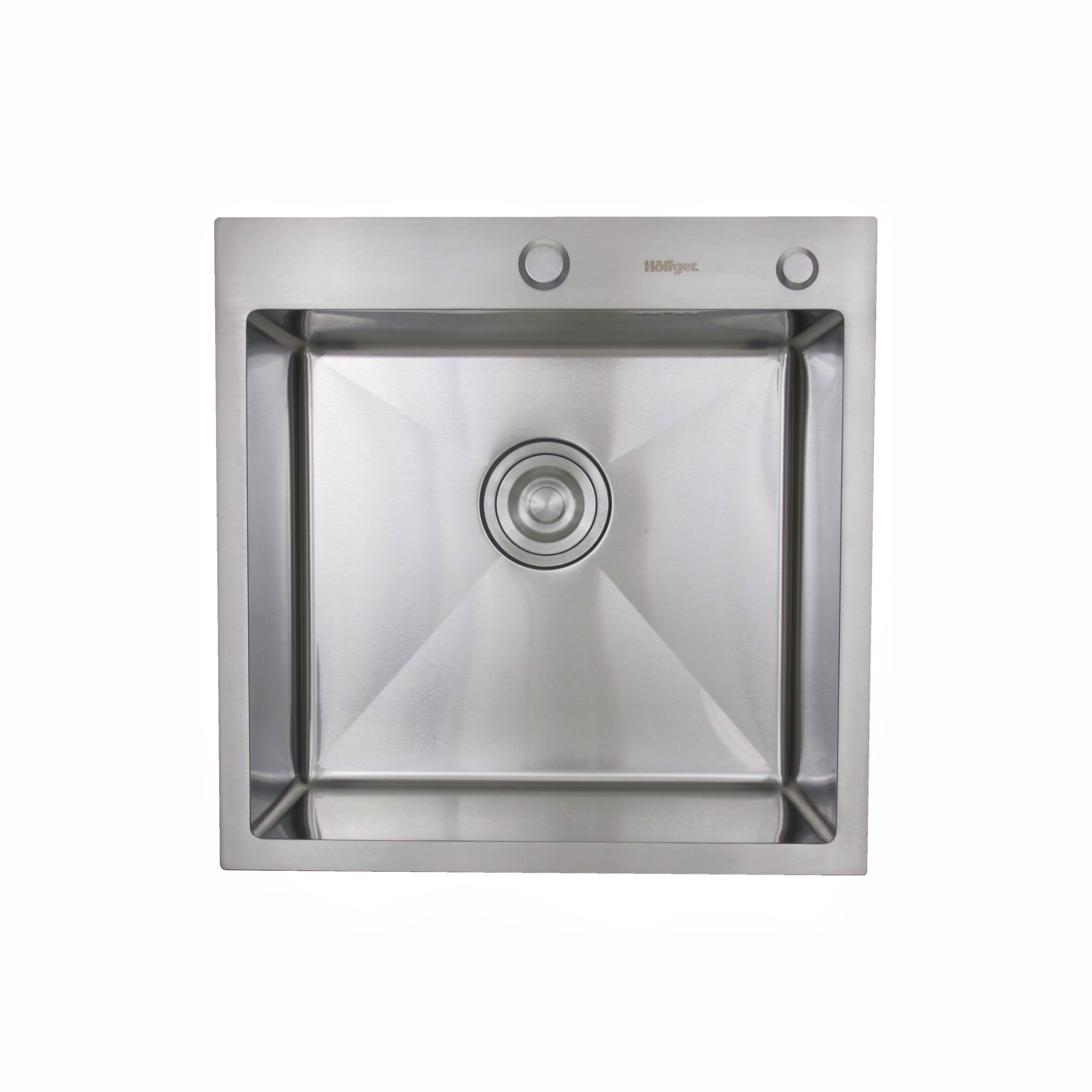 Изображение товара Врезная профильная мойка Hoffger HFG-5050S из нержавеющей стали 50x50 см сатин
