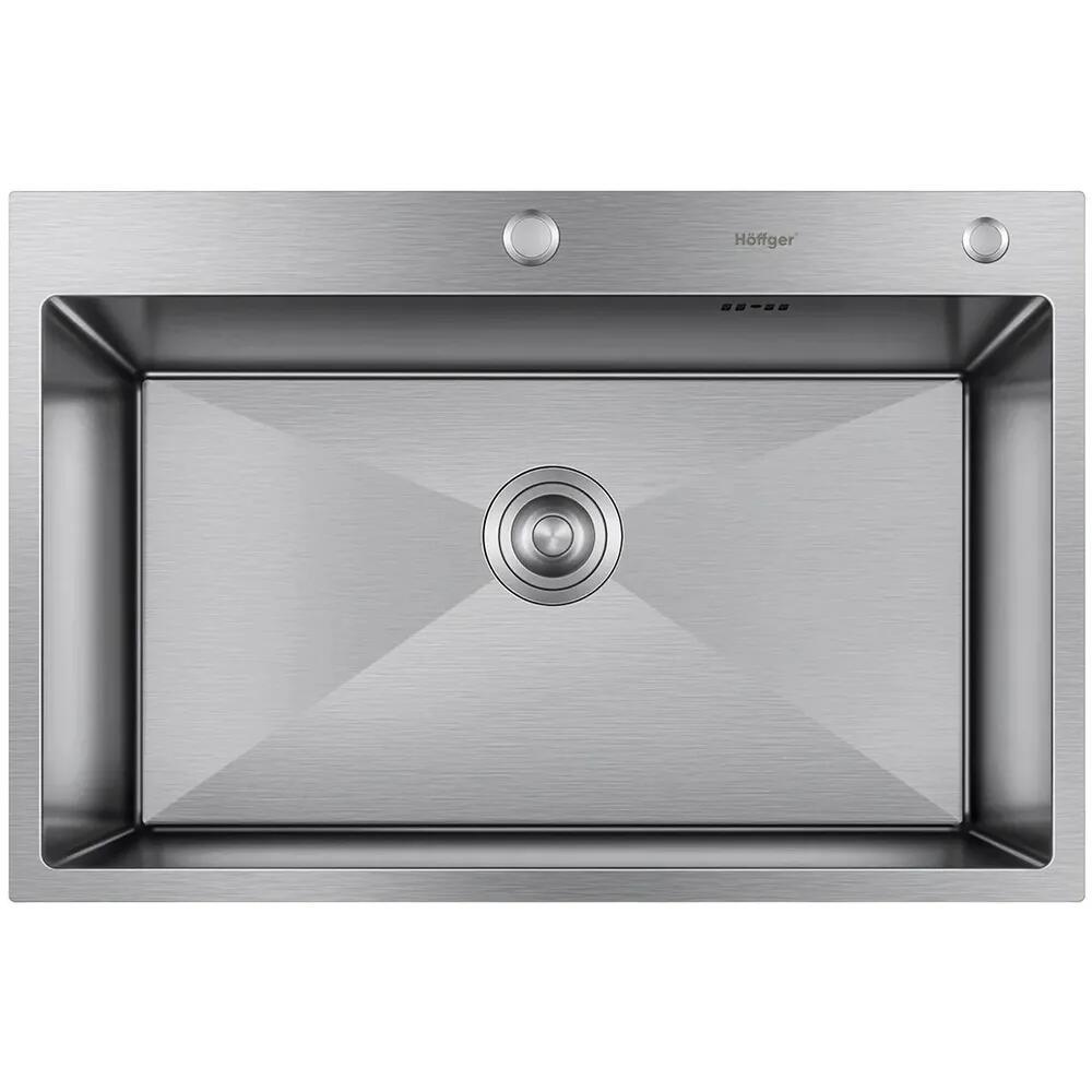 Изображение товара Врезная кухонная мойка Hoffger HFG-7550S 50x75 см сатин нержавеющая сталь