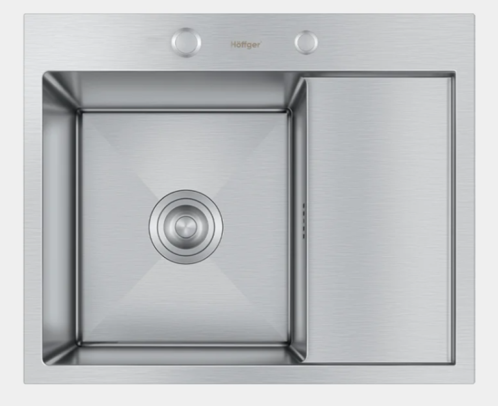 Изображение товара Врезная кухонная мойка Hoffger HFG-5848S-L 48x58 см сатин нержавеющая сталь
