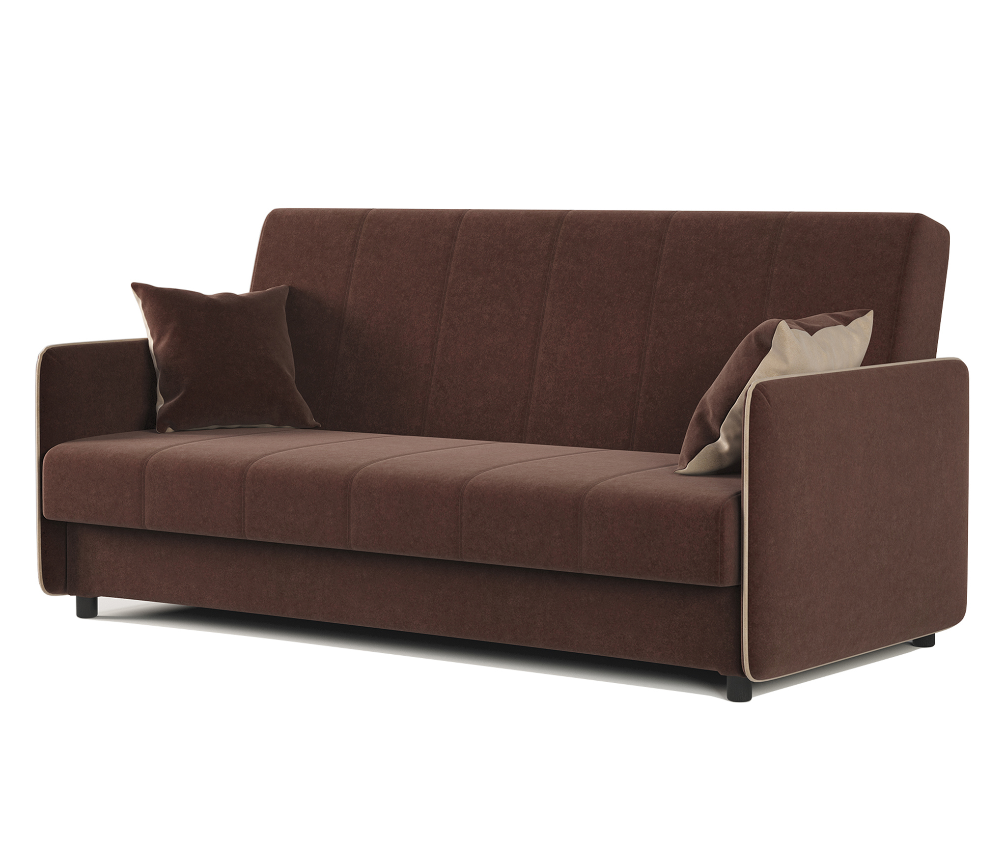 Изображение товара Диван Шарм-дизайн Стиль 200x90x90 см велюр шоколадный раскладной Массив дерева