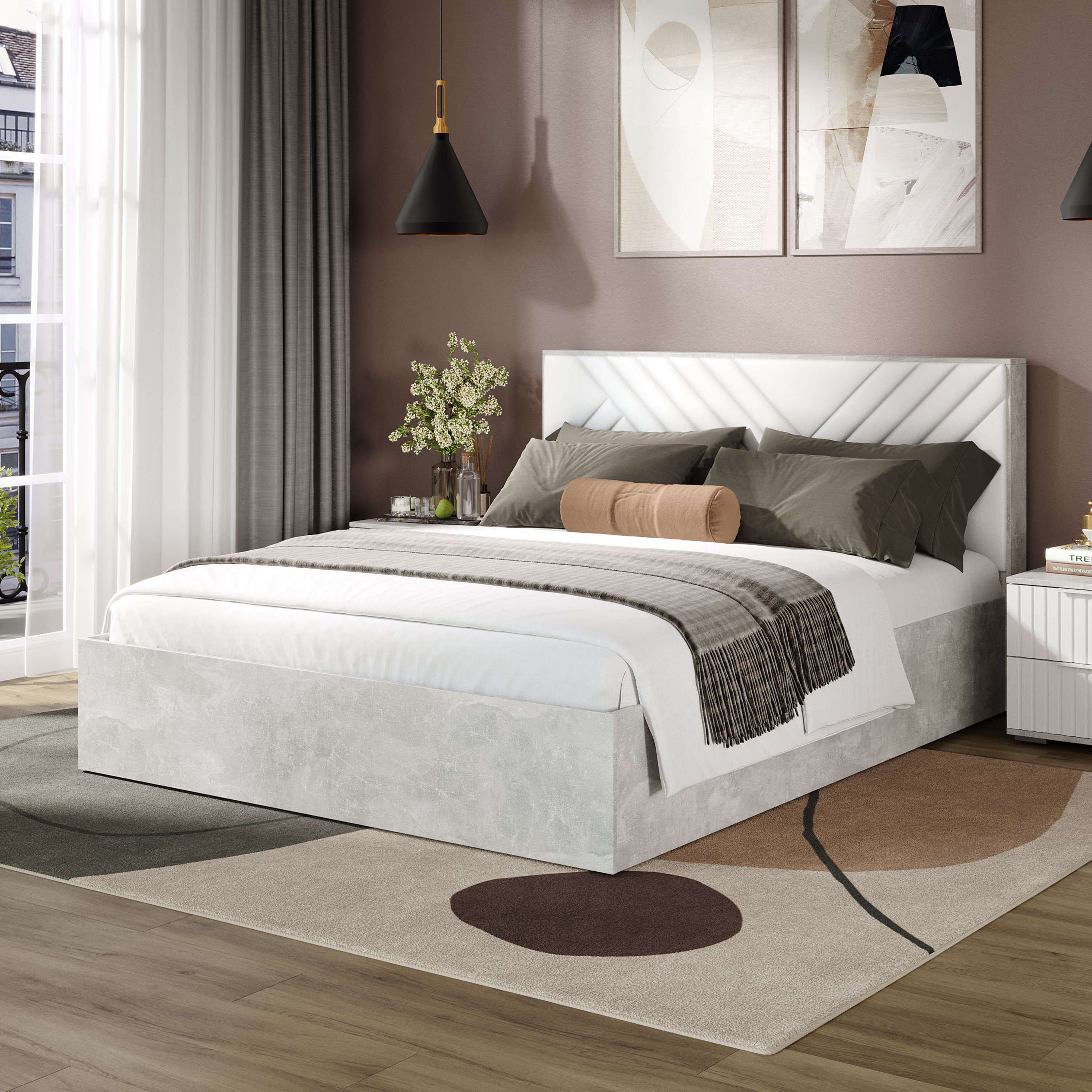 Изображение товара Кровать Трия Хилтон с подъемным механизмом 160x200 см белая