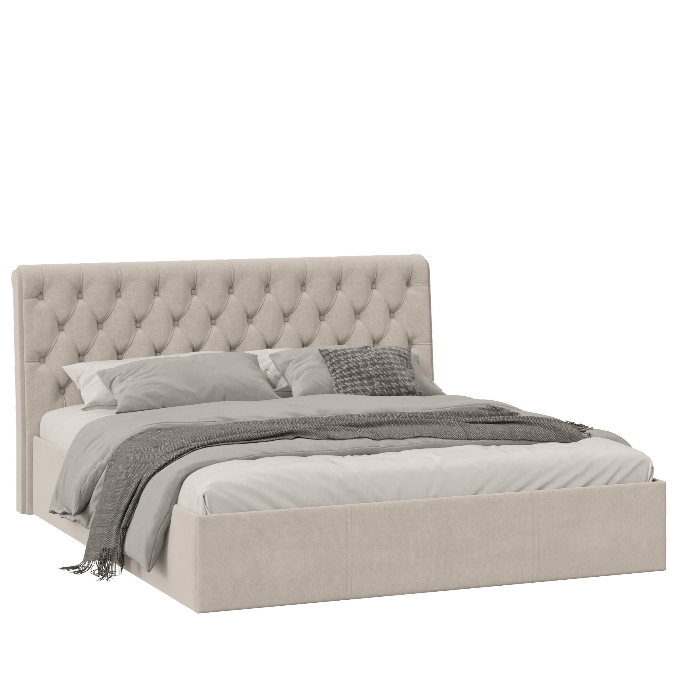 Изображение товара Кровать Трия 235529 193 x 104 x 218 см ЛДСП цвет велюр бежевый