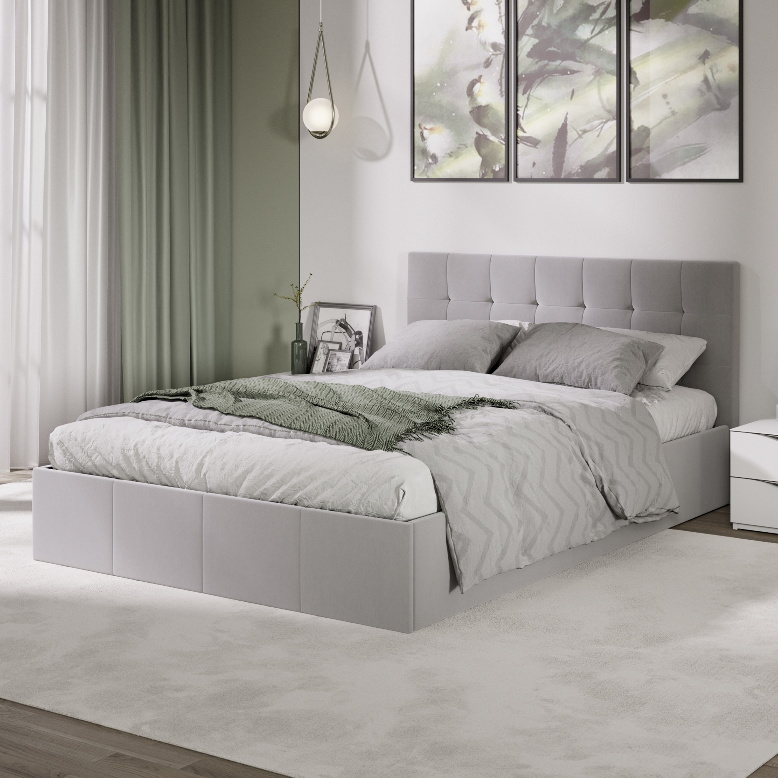 Изображение товара Двухспальная кровать Трия серия Эмма с велюровой обивкой 140х200 см