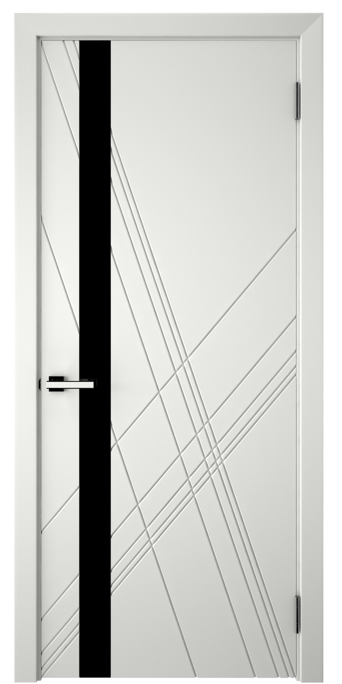 Изображение товара Комплект двери Графика Х со стеклом 80x200 см эмаль белый без доборов