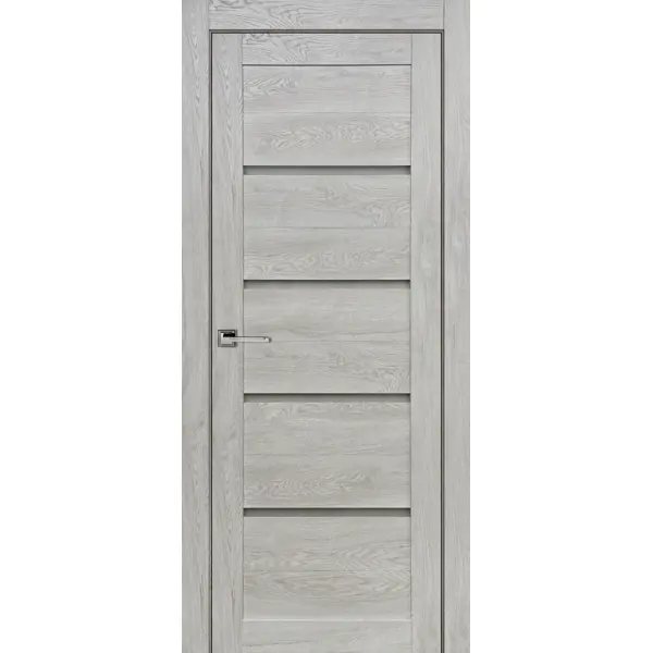 Дверь межкомнатная со стеклом Тренд горизонтальный 80x200 см Hardflex серый без замка, без петель