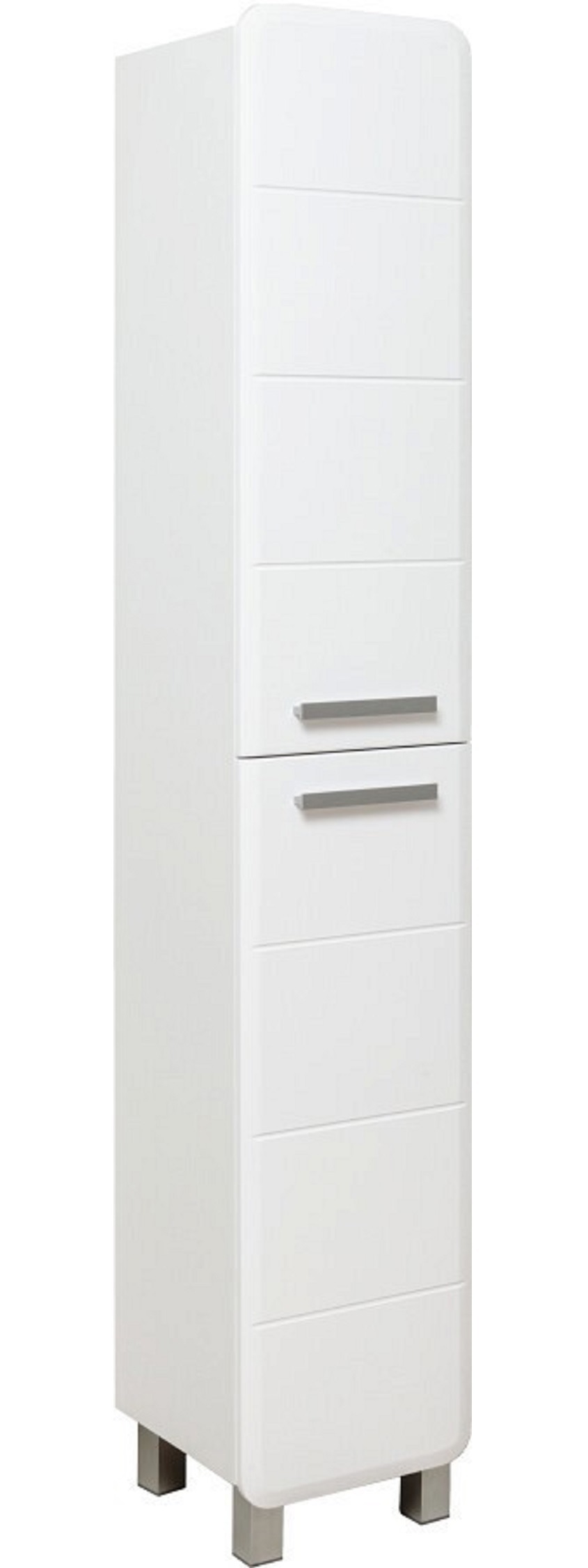 Изображение товара Пенал для ванной комнаты Runo Эрика 30 см напольный белый с фрезеровкой