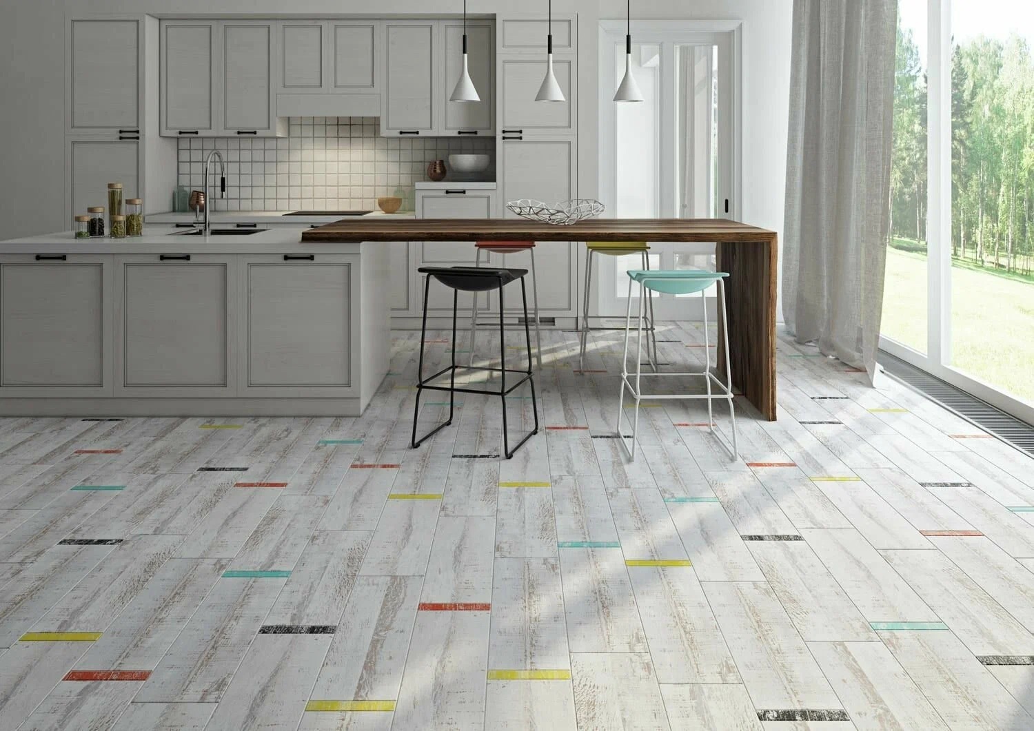 Изображение товара Керамогранит LB Ceramics Мезон 20x60см белый эффект дерева для пола и стен