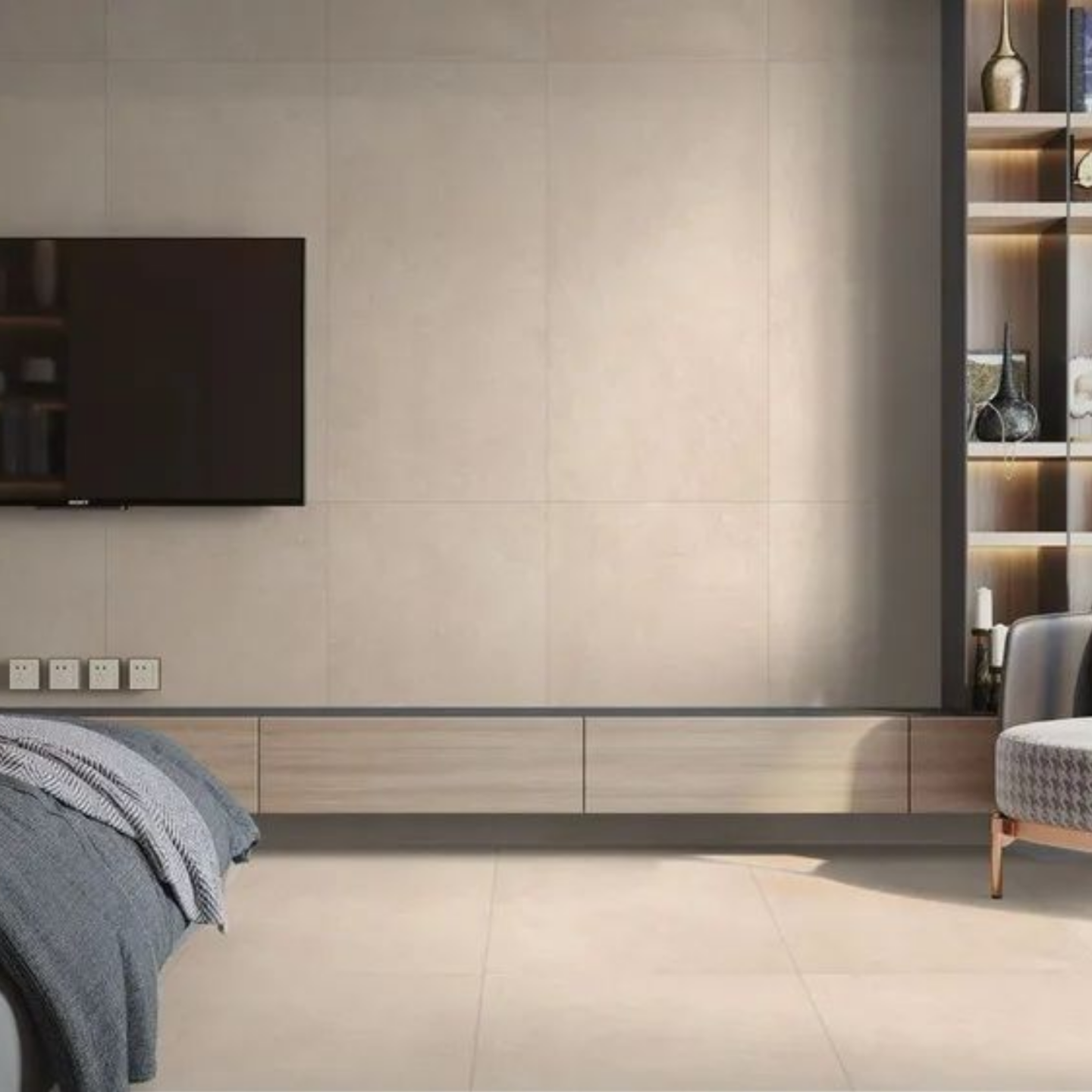 Изображение товара Керамогранит Epsilon 88018 60x120 см бежевый бетон полированный ректификат