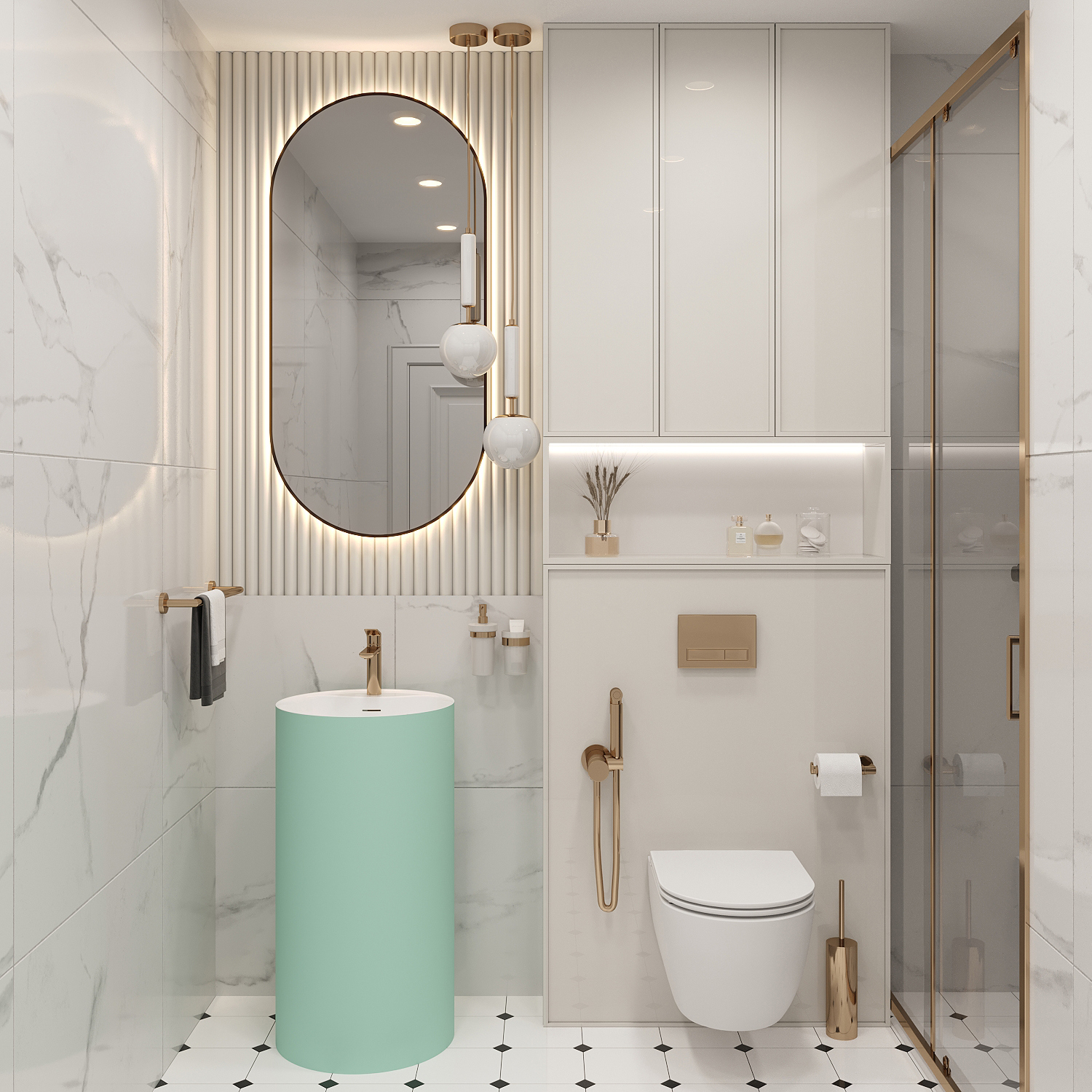 Изображение товара Раковина напольная Wellsee Chalice Perfection 45x45x85 см