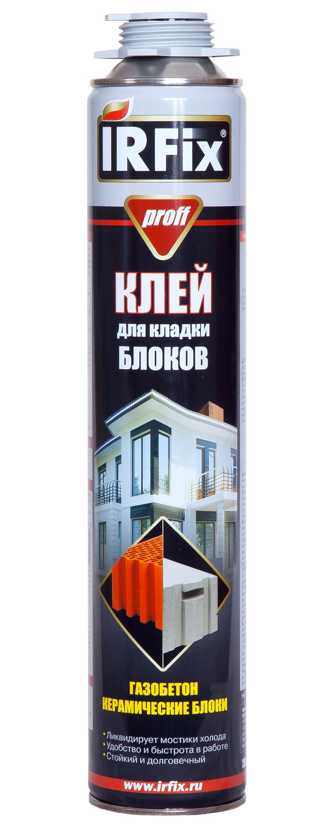 Изображение товара Клей монтажный Irfix Proff для кладки блоков 750 мл 12 шт