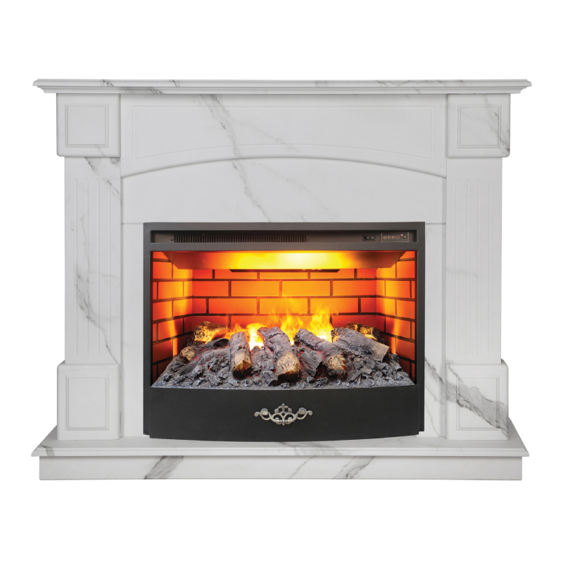 Изображение товара Каминокомплект Realflame Carolina Marble 25.5 WT-F512 с очагом Fiji 3D, белый мрамор