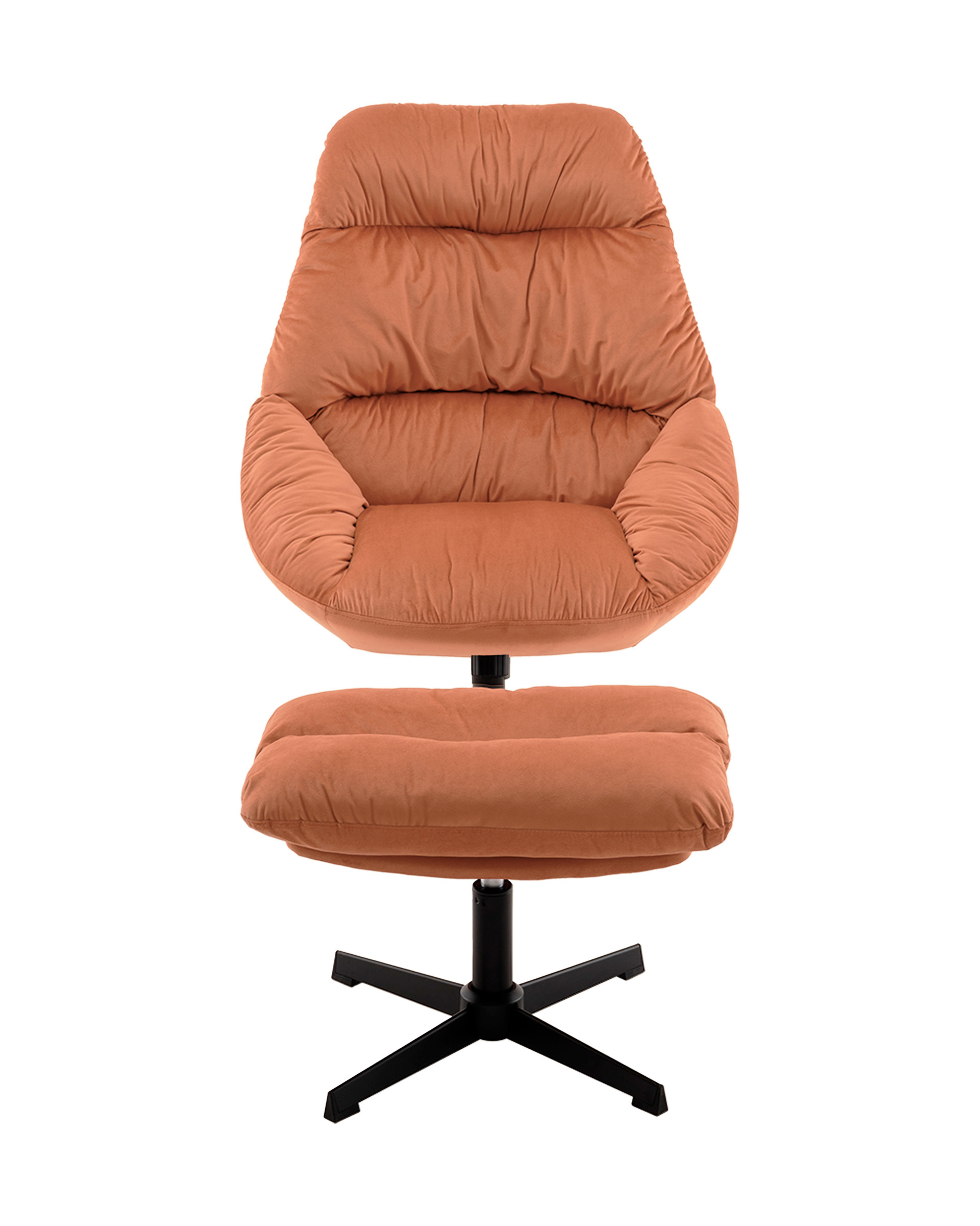 Изображение товара Кресло с оттоманкой Stool group Оррелл 71x94x83 см велюр цвет терракотовый