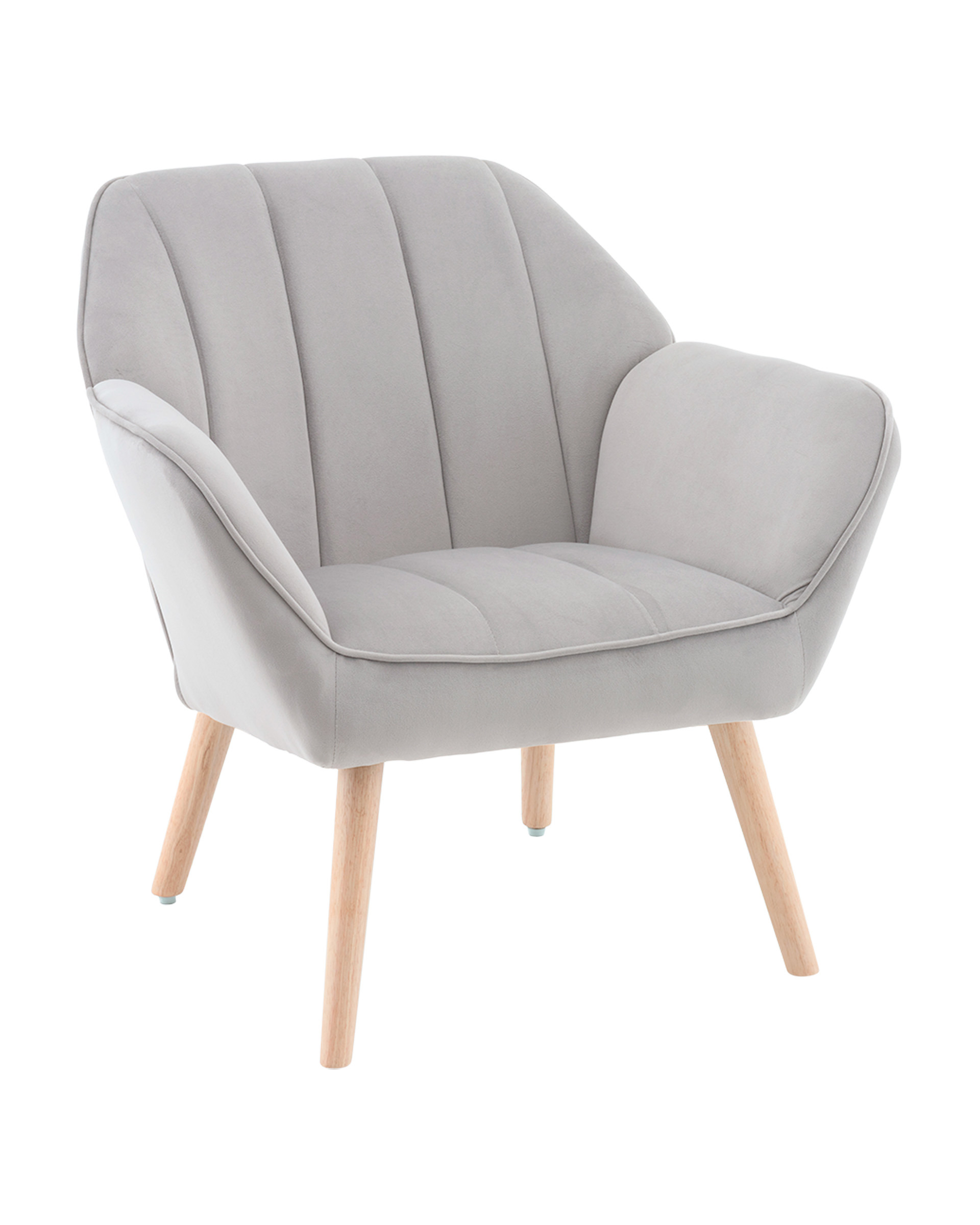 Изображение товара Кресло Stool group Руди 79x75x72 см велюр серебристый современное комфортное